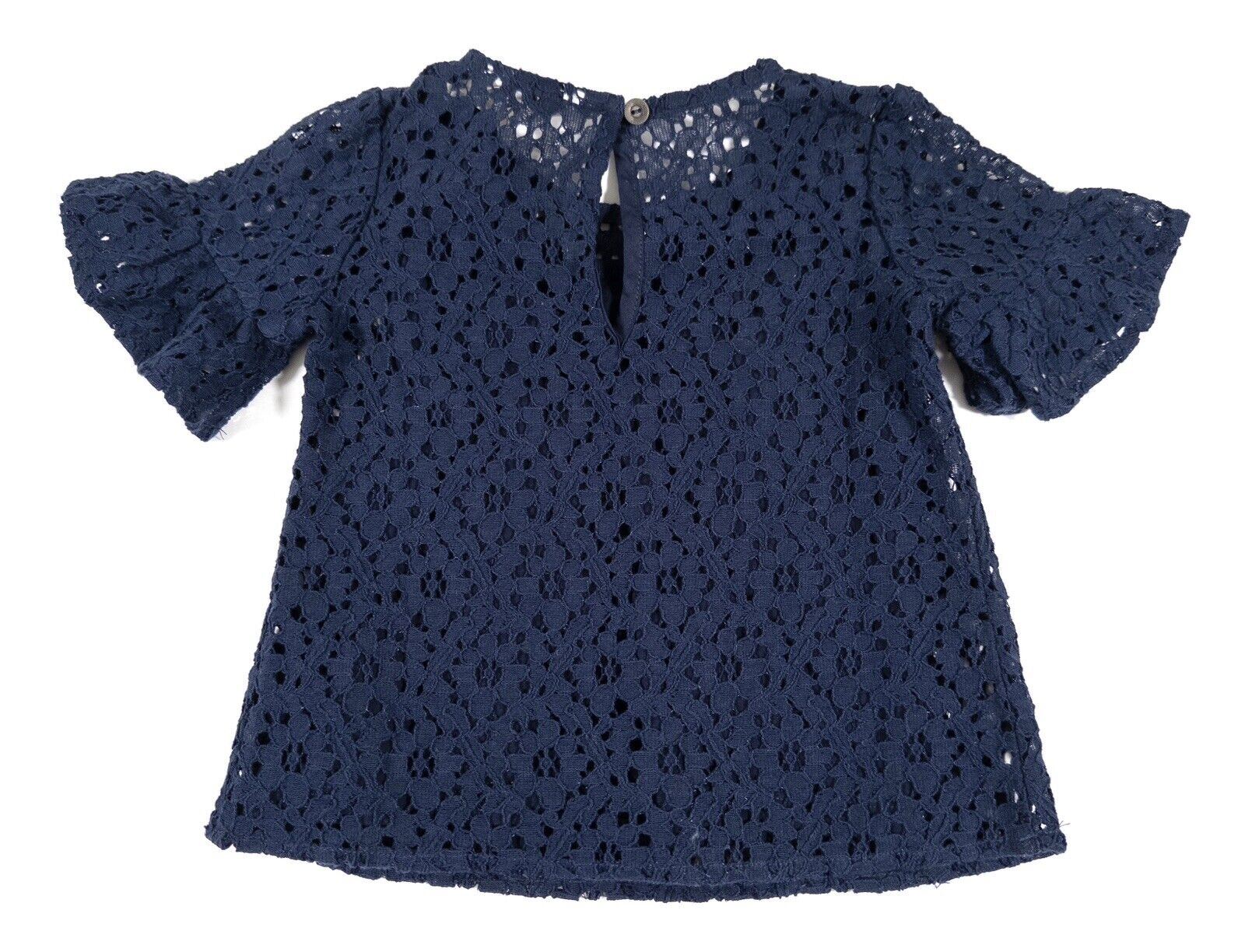 TOMMY HILFIGER Kids Baby Girls Lace Top Navy Blue Size UK 18 Months