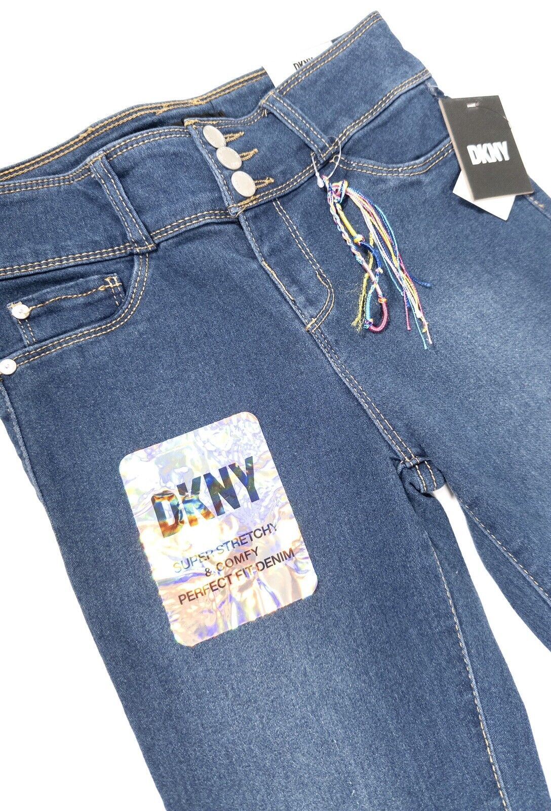 DKNY JEANS Kids Girls Stretch Blue Jeans Size UK 12 Years