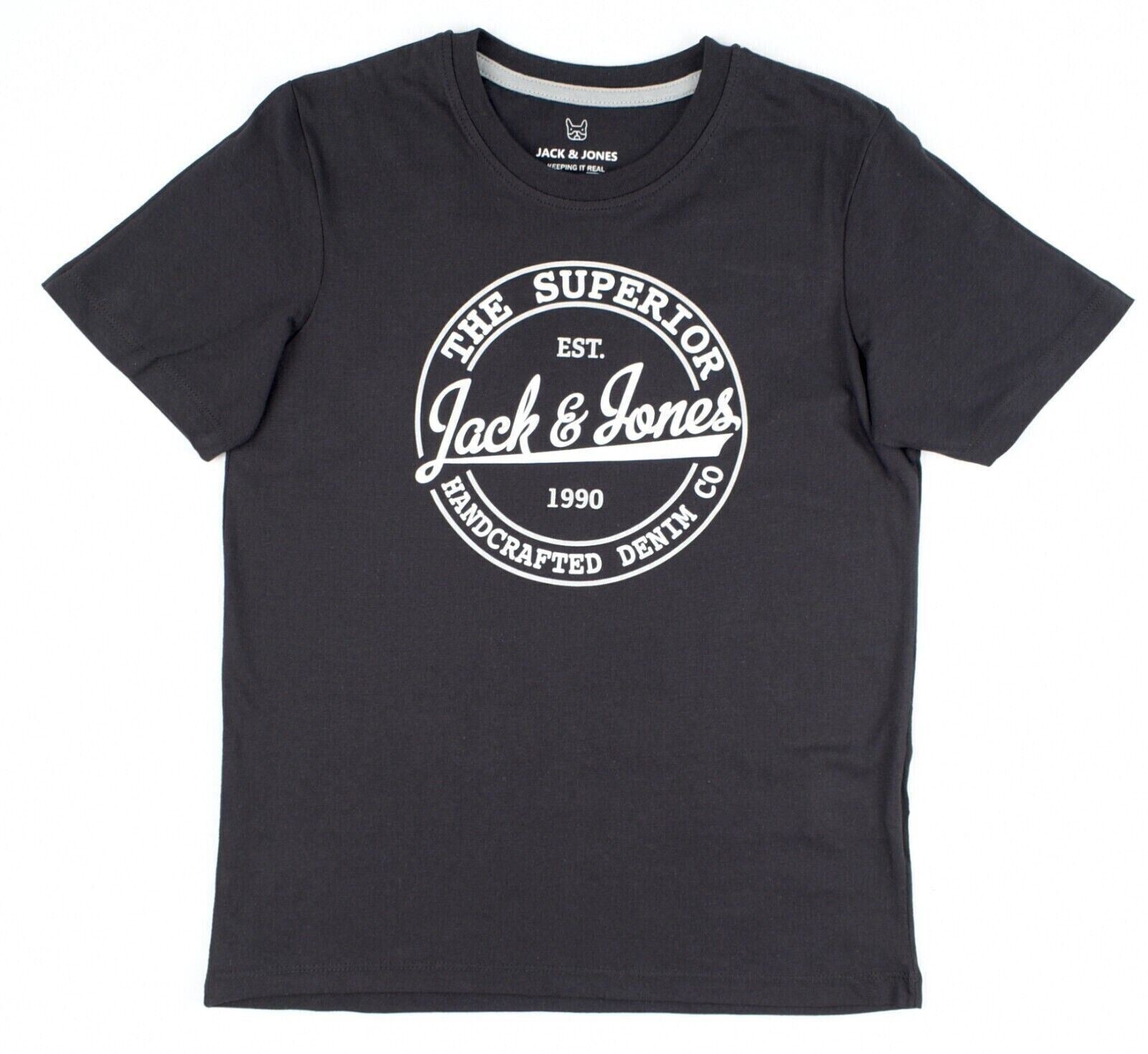 JACK & JONES Boys Kids 2-pc Set, T-shirt + Sweat Shorts, Black, size 7-8 years