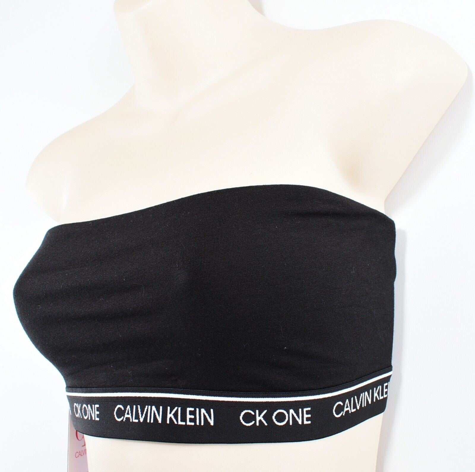CALVIN KLEIN CK ONE Womens Cotton Bandeau Top, Black, size M /UK 12