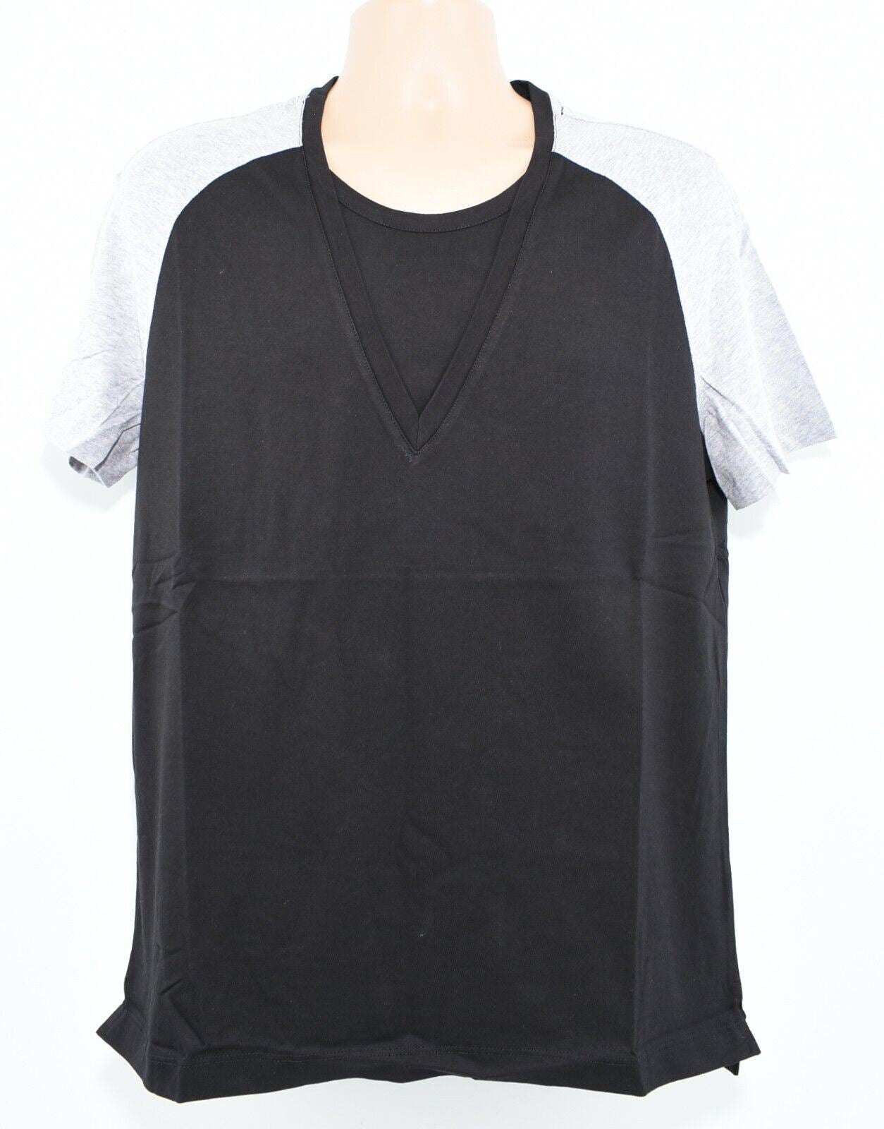 ERMANNO SCERVINO Mens T-shirt Top, Graphic Print at The Back, Black/Grey, size L