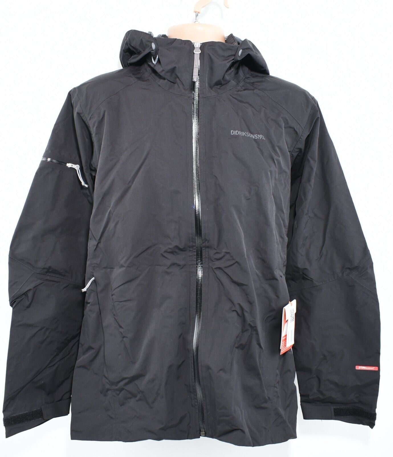 DIDRIKSONS Mens OKUDA Waterproof Windproof Windbreaker Jacket, Black, size M