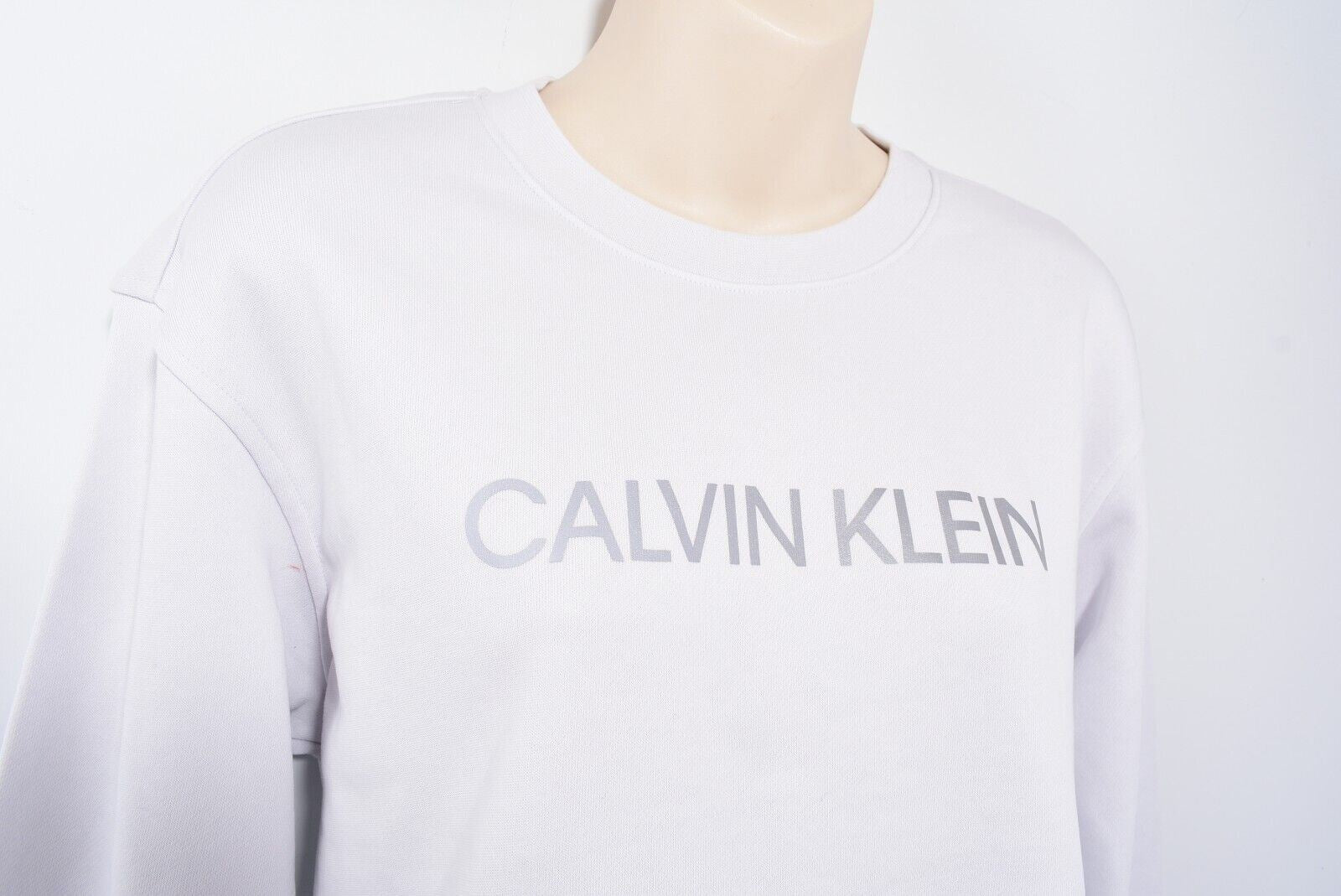 CALVIN KLEIN Womens Girls Cropped Sweatshirt, Nimbus Cloud (grey), size S /UK 10