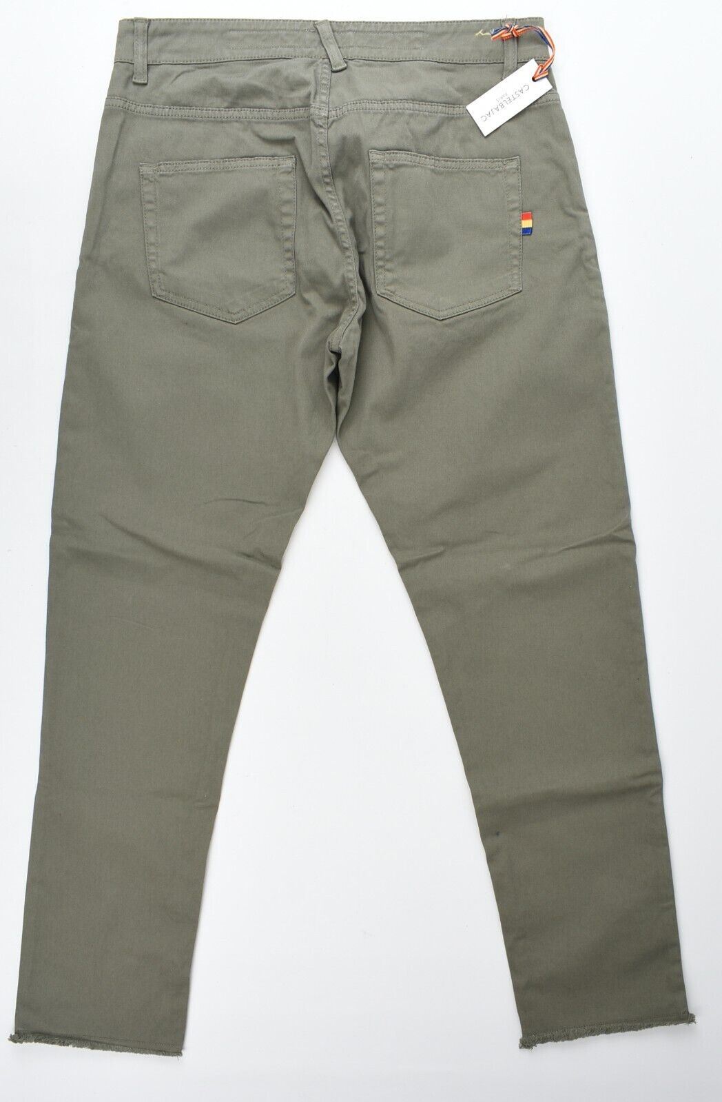 CASTELBAJAC Mens Straight-Tapered Leg Jeans, Khaki Green, size W33