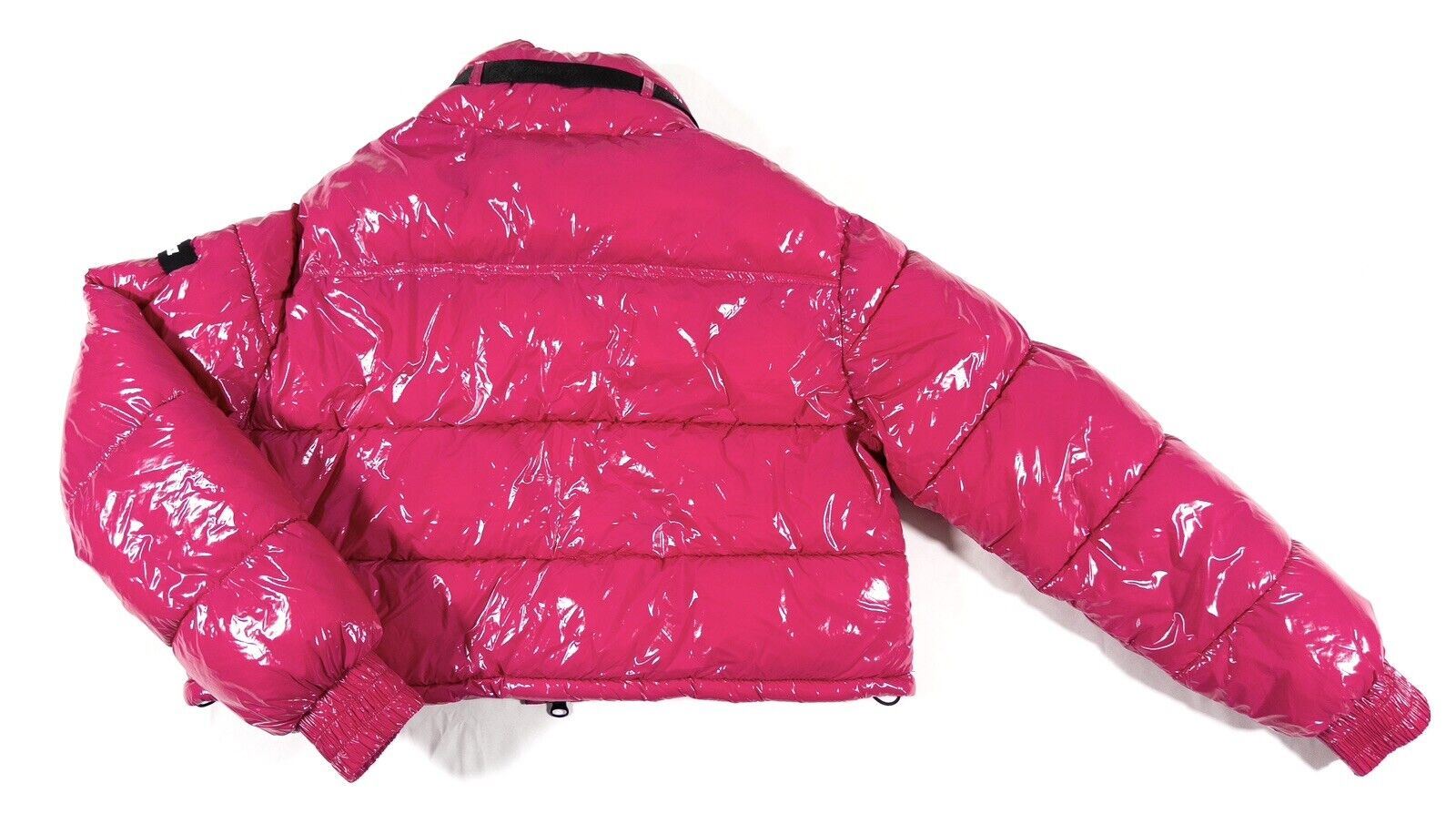 INVICTA Women's Cropped Pink High Shine Puffer Coat Pink Size UK Large