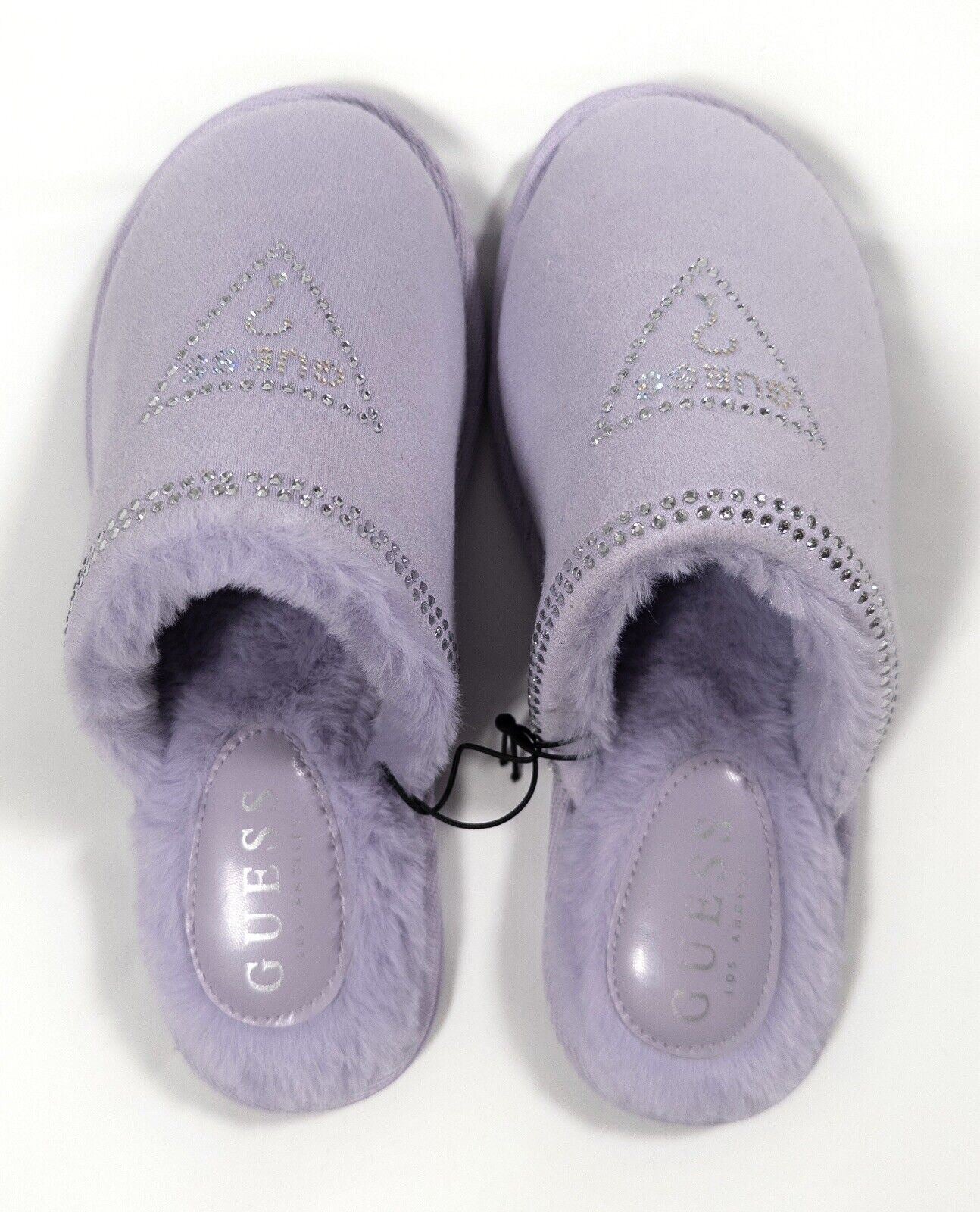 GUESS Women's Lilac Slip On Slippers Fluffy Size UK 6