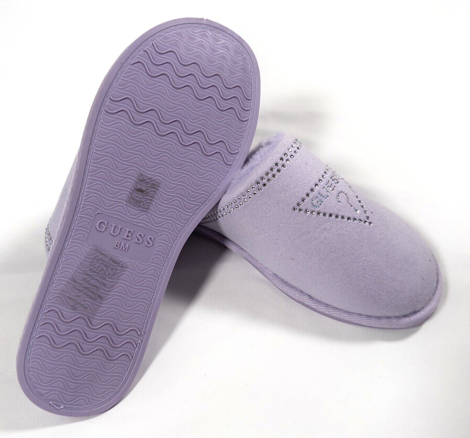 GUESS Women's Lilac Slip On Slippers Fluffy Size UK 6