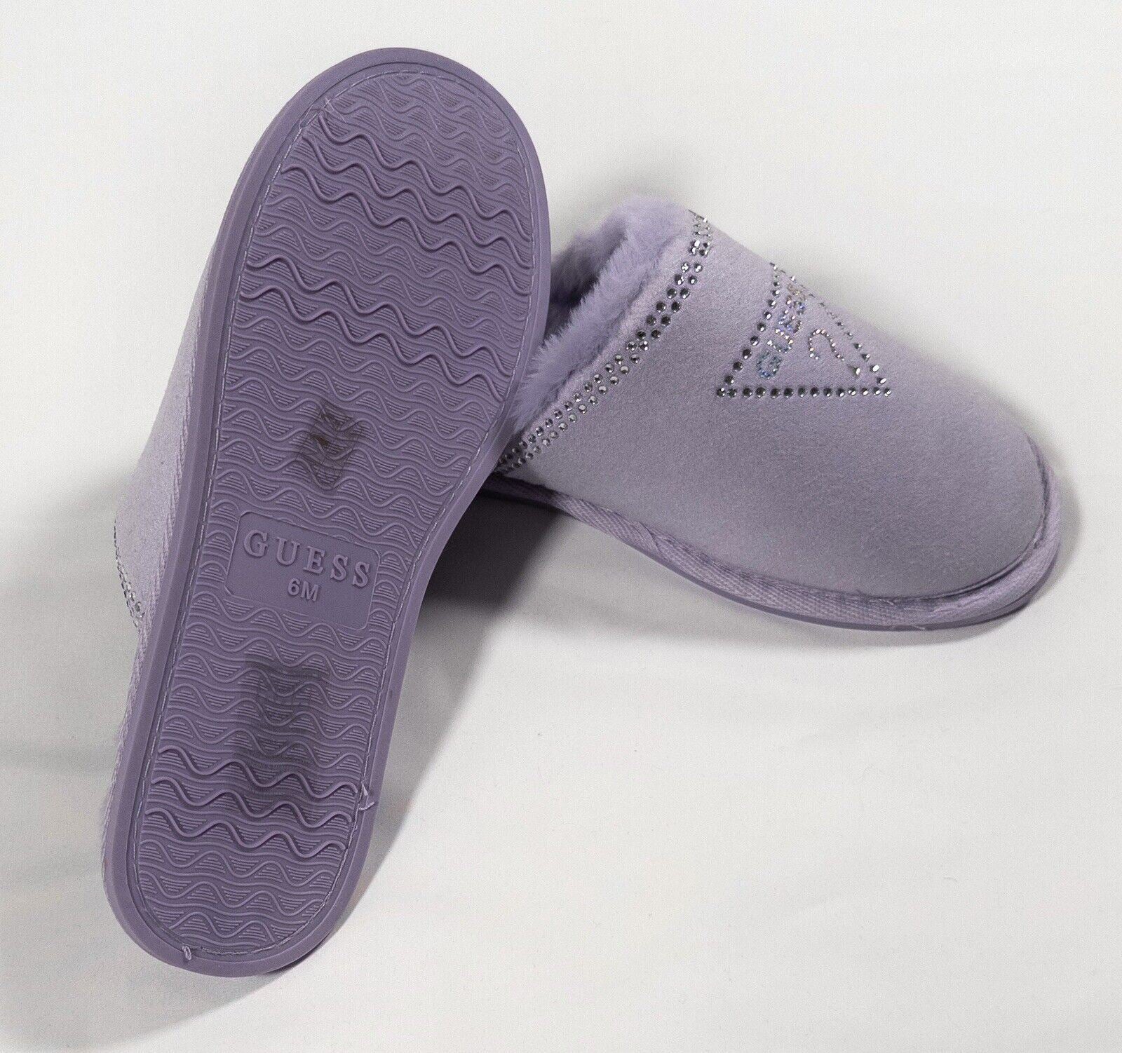 GUESS Women's Lilac Slip On Slippers Fluffy Size UK 4