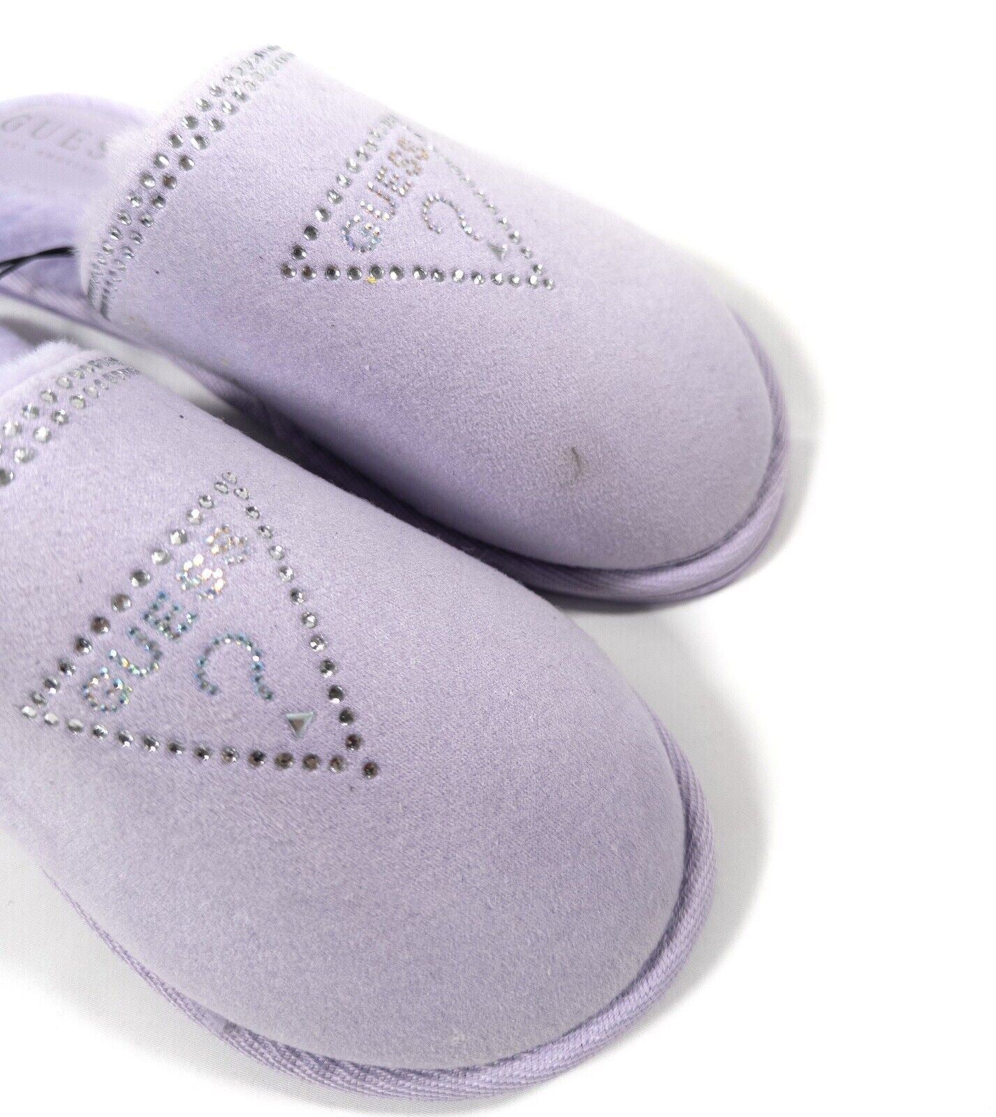 GUESS Women's Lilac Fluffy Slip On Slippers Size UK 5