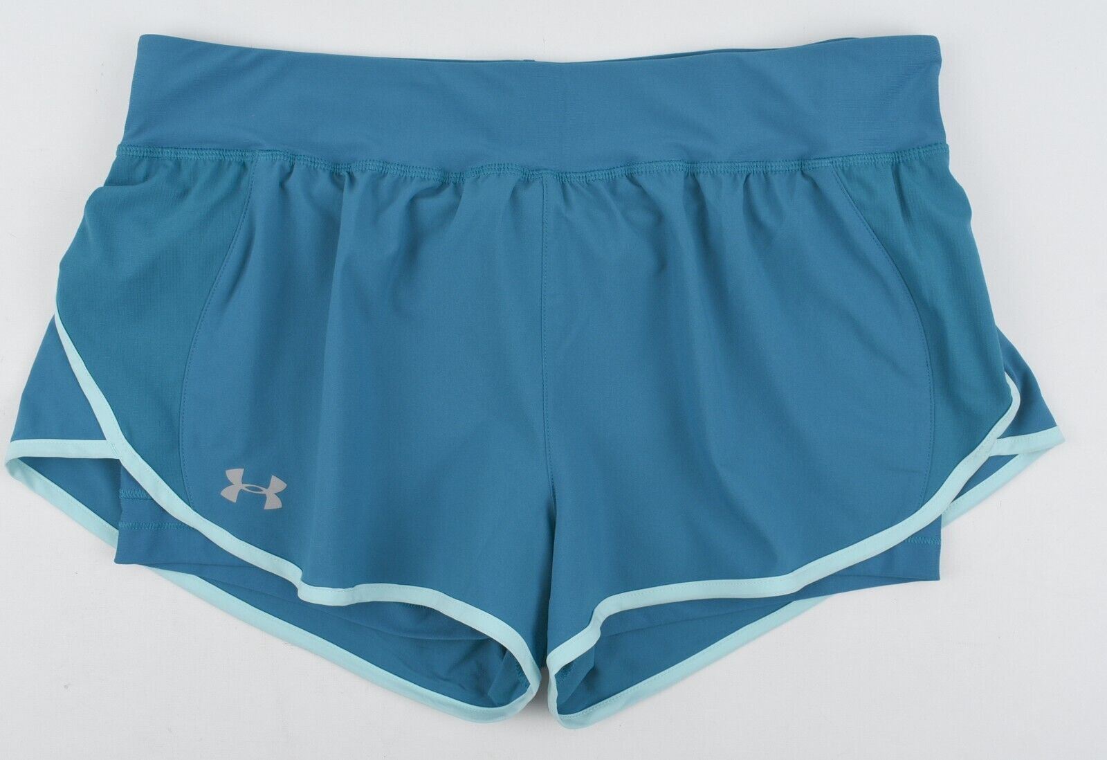 UNDER ARMOUR Womens Activewear Gym Running Shorts, Teal Blue, size XL /UK 16