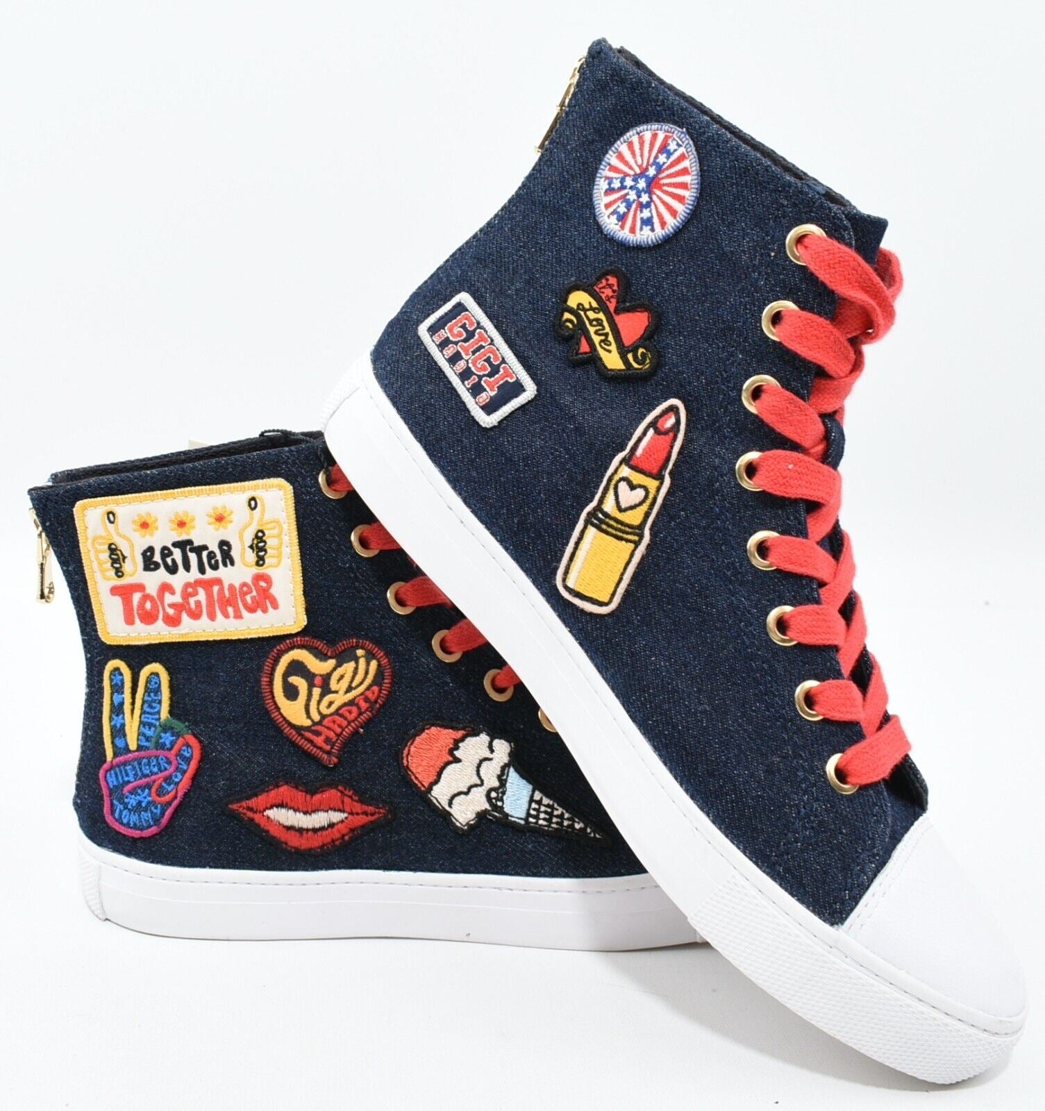 TOMMY HILFIGER x GIGI HADID Womens High Top Sneakers, size UK 5 / EU 38