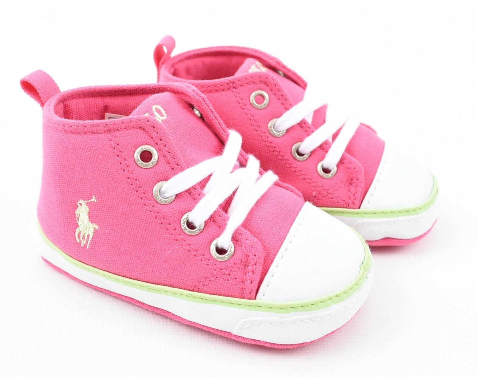 POLO RALPH LAUREN Baby Girls Pram Shoes, Pink, size 9-12 months/ EU 19