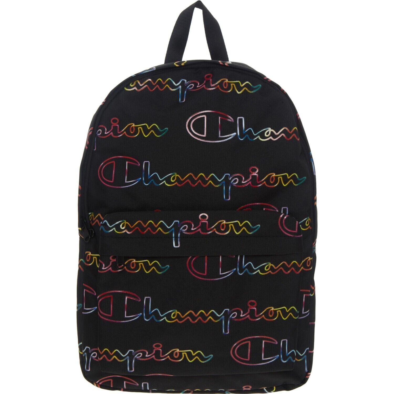 CHAMPION School/Travel Backpack, with Laptop Sleeve, Black/Multicoloured