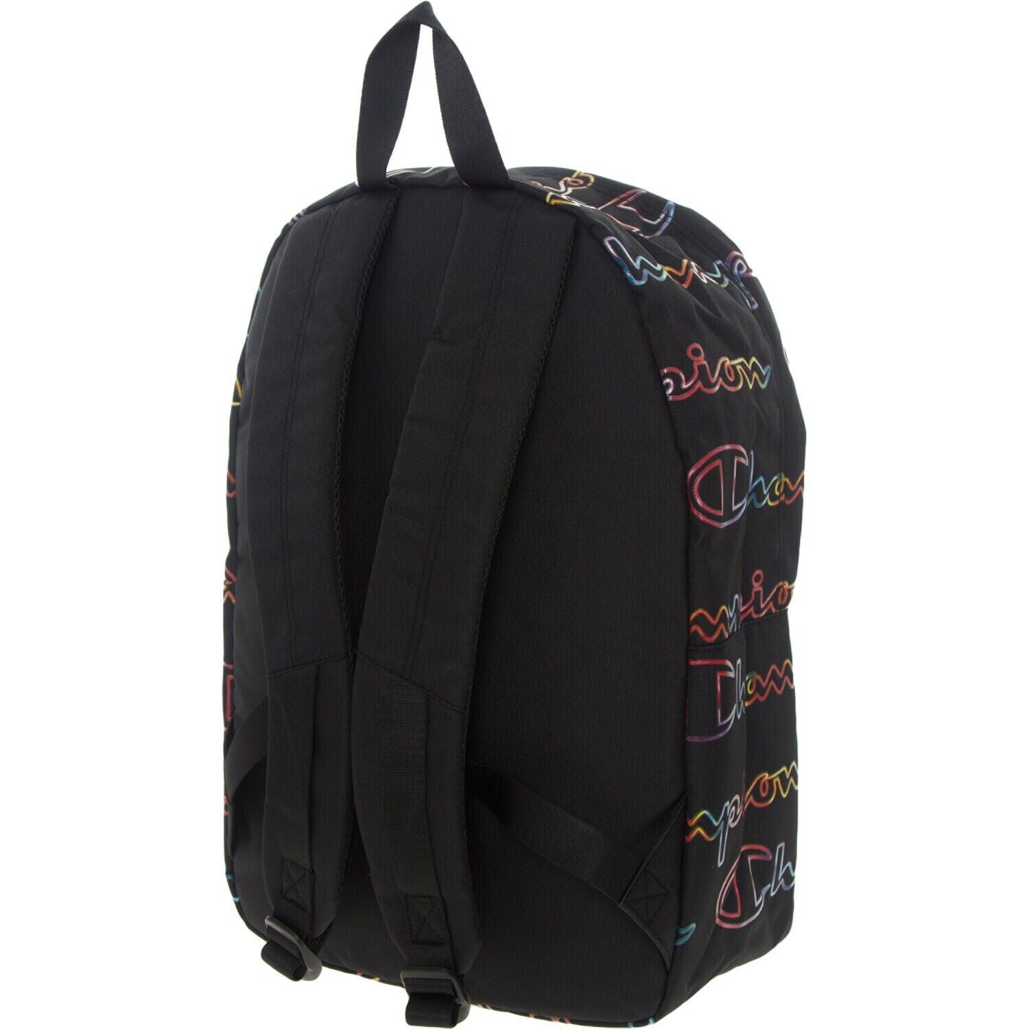 CHAMPION School/Travel Backpack, with Laptop Sleeve, Black/Multicoloured