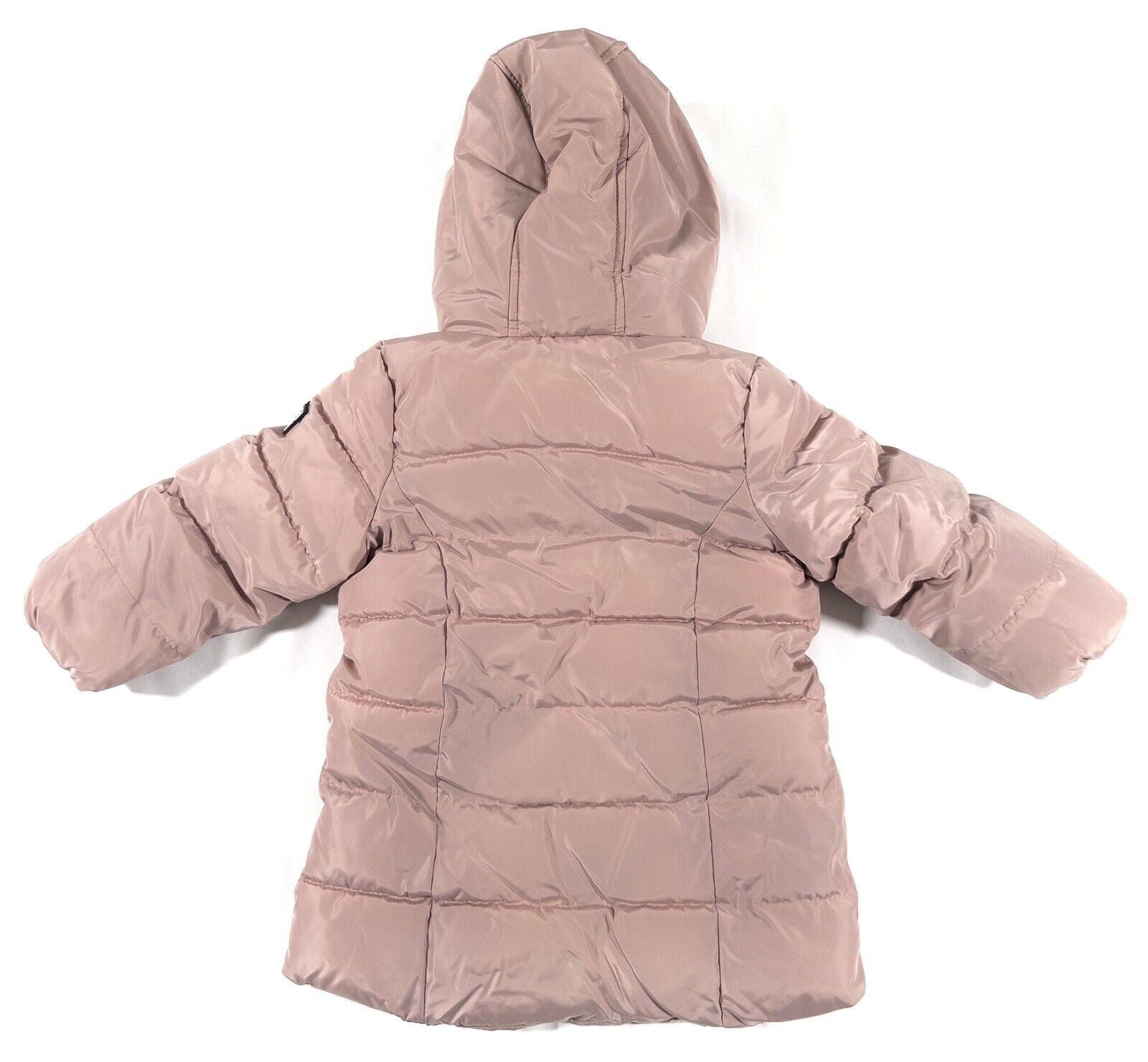 DKNY JEANS Baby Girl Pink Hooded Mid Length Coat Size UK 18 Months