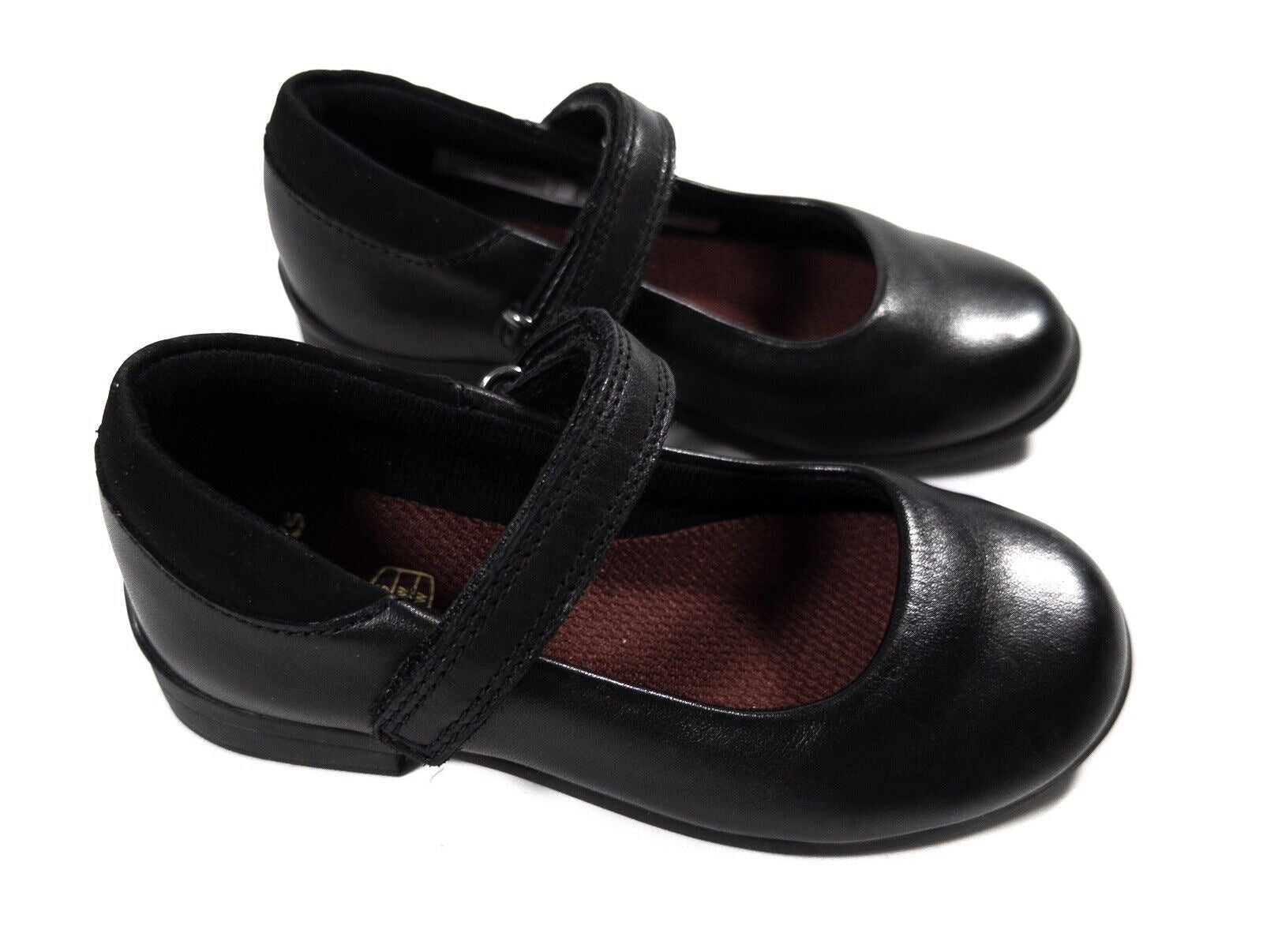 CLARKS Kids Girls Black School Shoes Strappy Size UK 7 G