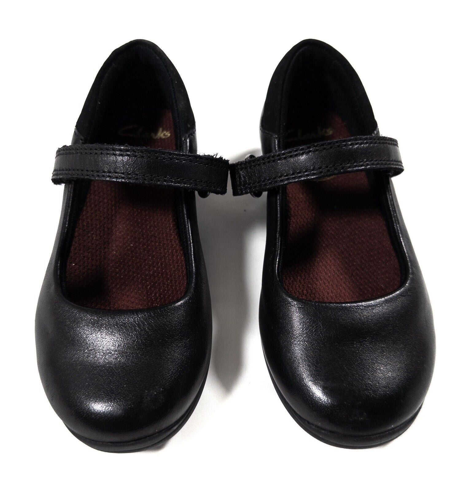 CLARKS Kids Girls Black School Shoes Strappy Size UK 7 G