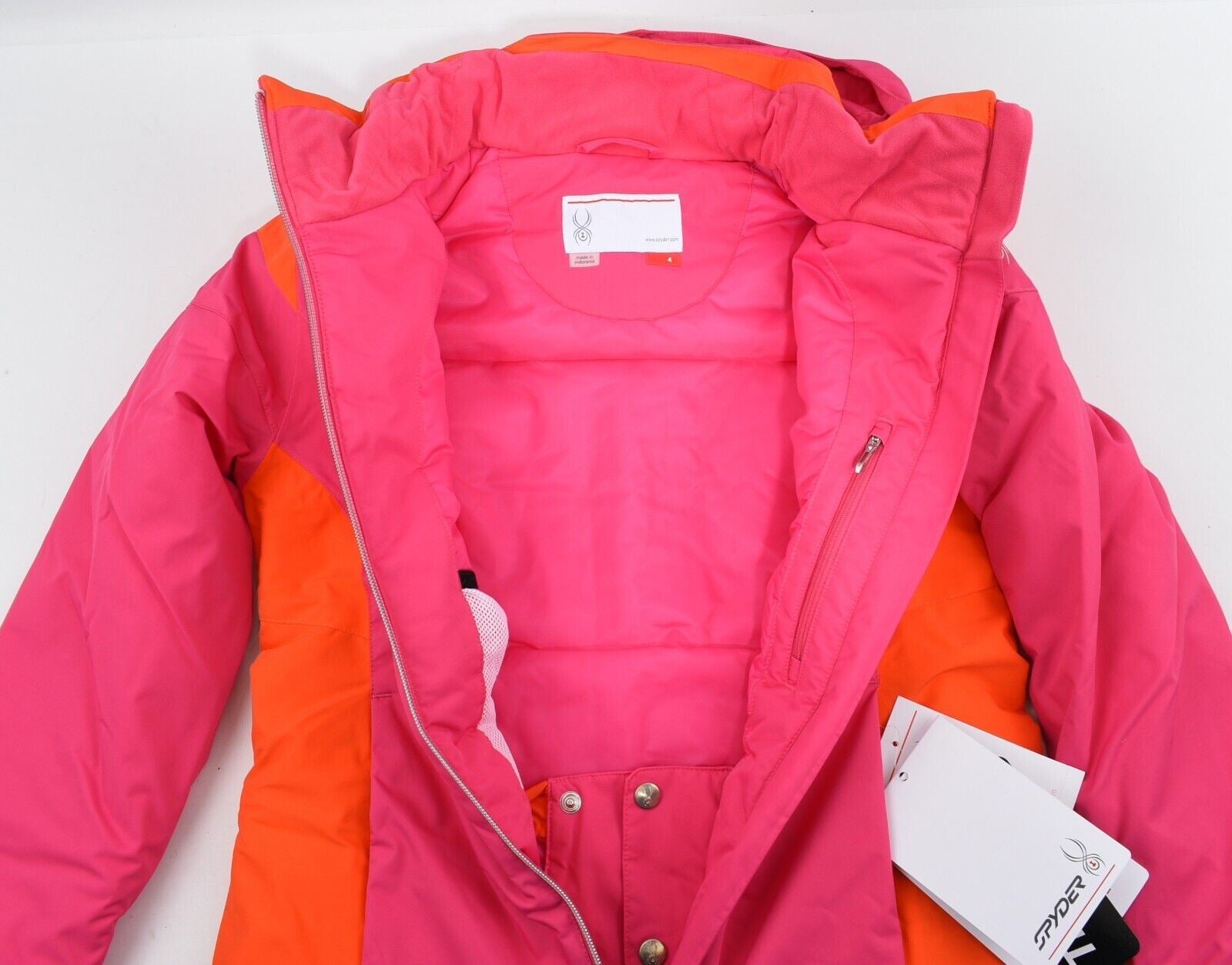 SPYDER Womens PREVAIL Ski Jacket, Pink/Orange, size UK 6