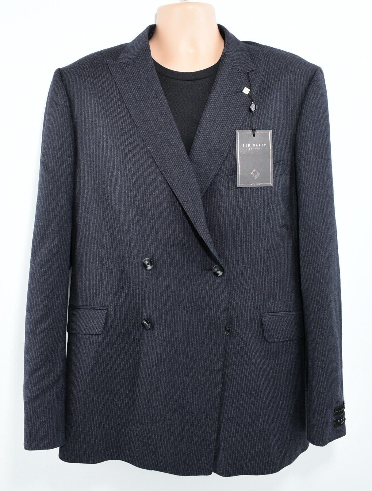 TED BAKER Men's Navy Blue Blazer Jacket Italian Fabric Size UK Large 46R