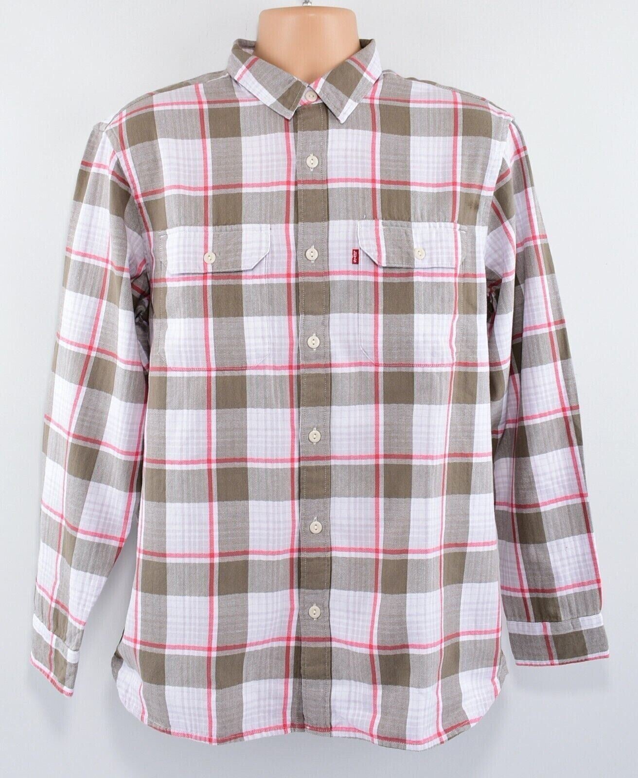 LEVI'S Mens Jackson Checked Worker Shirt, Relaxed Fit, Multicoloured, size LARGE