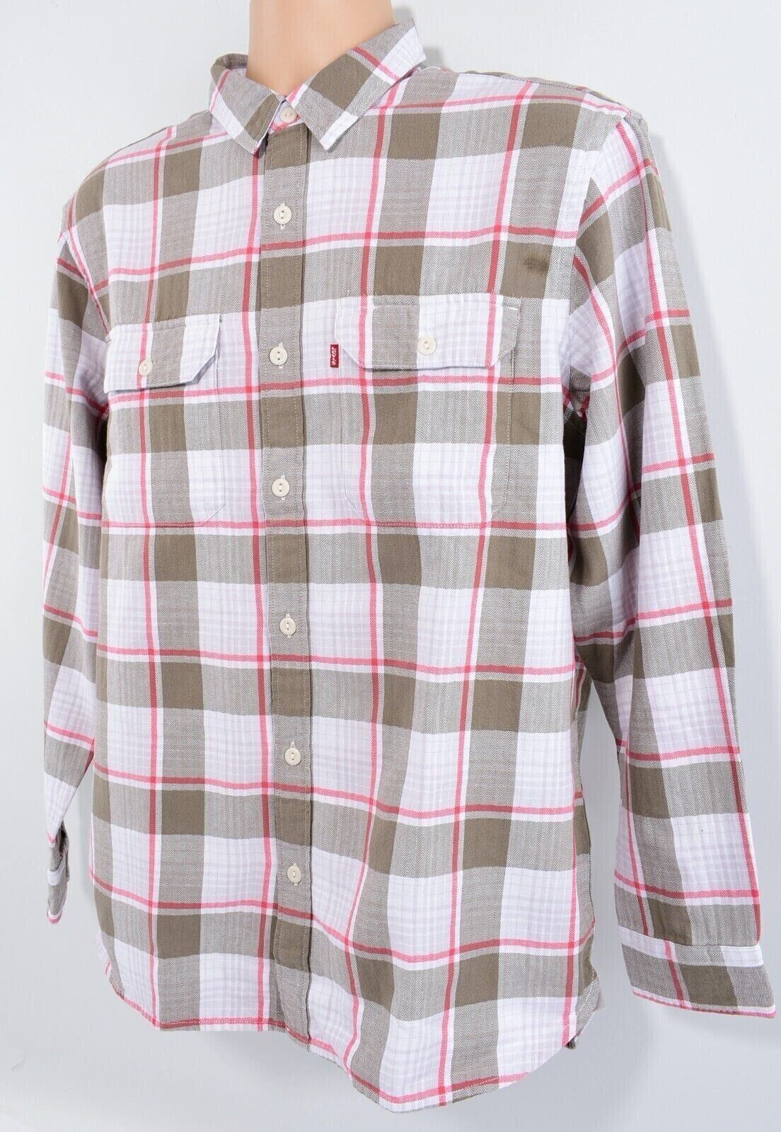 LEVI'S Mens Jackson Checked Worker Shirt, Relaxed Fit, Multicoloured, size LARGE