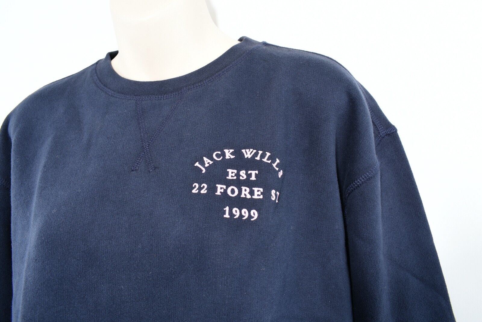 JACK WILLS Womens MELLOR Cropped Sweatshirt, Navy Blue, size XS /UK 8