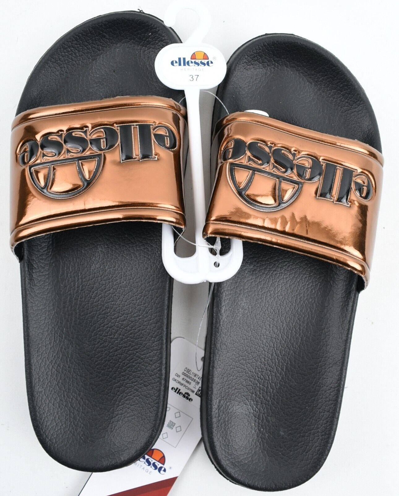 ELLESSE - GISELLE Womens Logo Sliders, Sandals, Bronze/Black, size UK 4 / EU 37