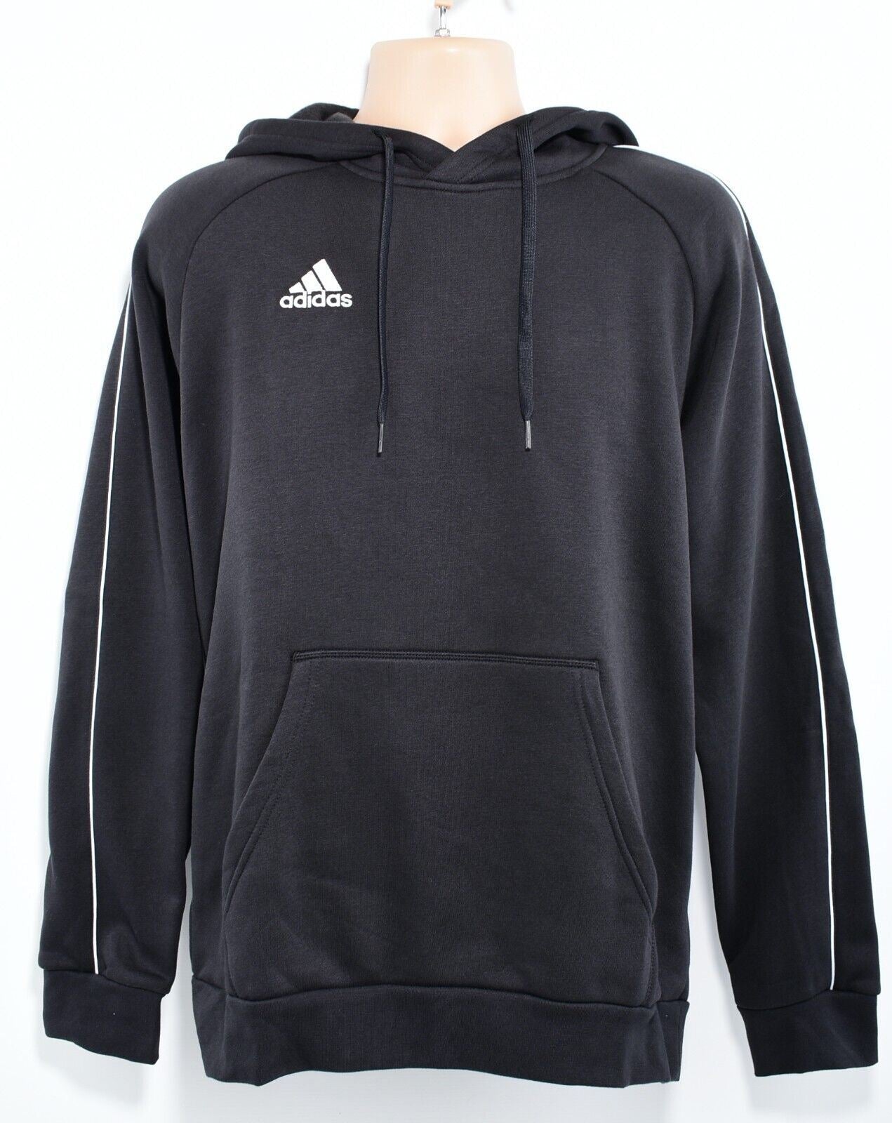 ADIDAS Mens Core 18 Fleece Lined Hoodie Sweatshirt, Black, size L