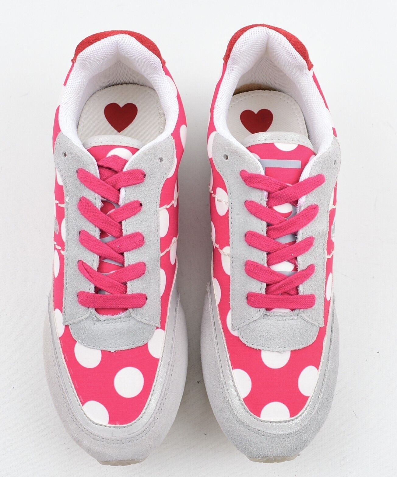 MOSCHINO Womens Polka Dot Trainers Sneakers, Grey/Pink, size UK 6 /EU 39