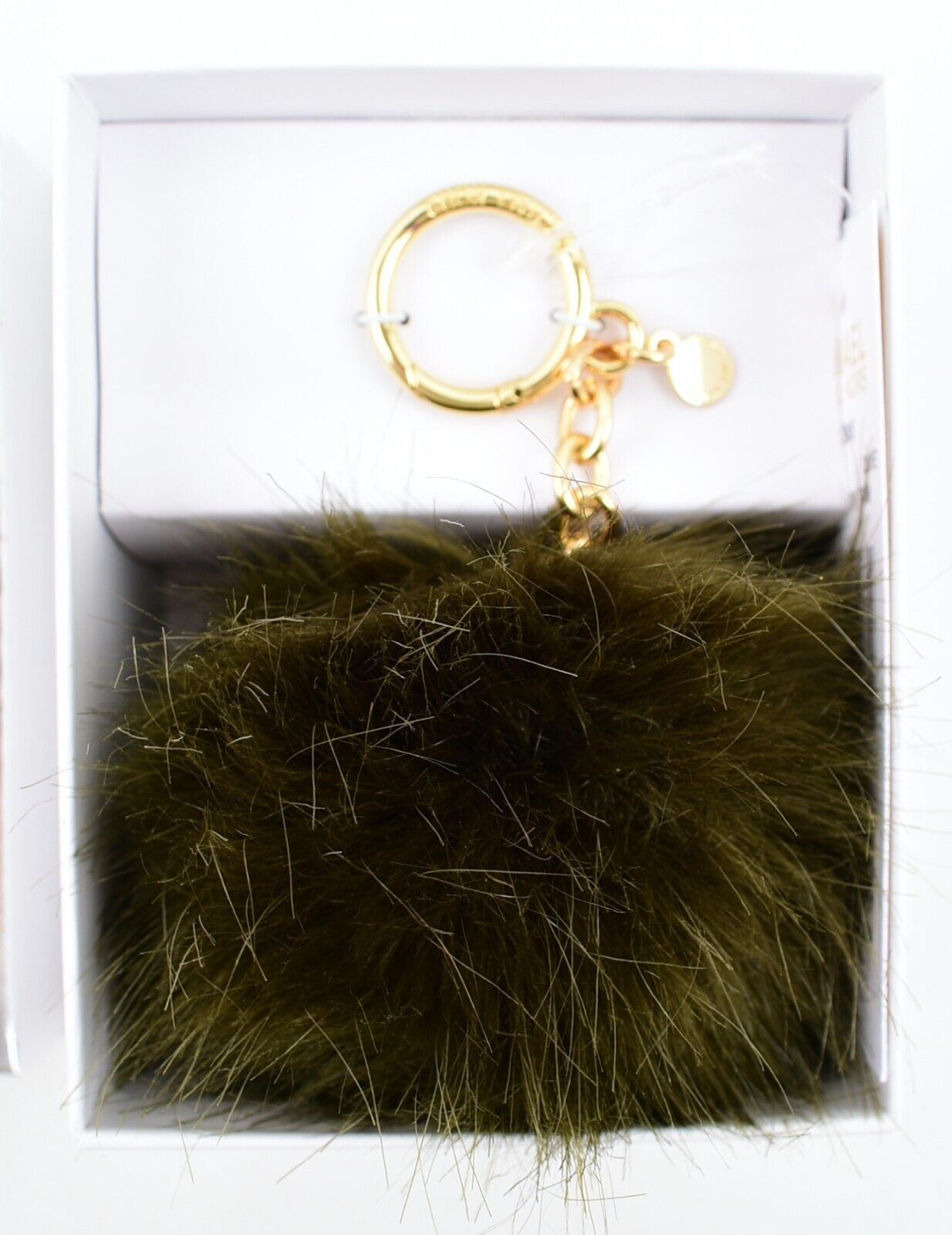 MICHAEL KORS Fluffy Faux Fur Pom Pom Keyring / Key Fob - Gift Boxed