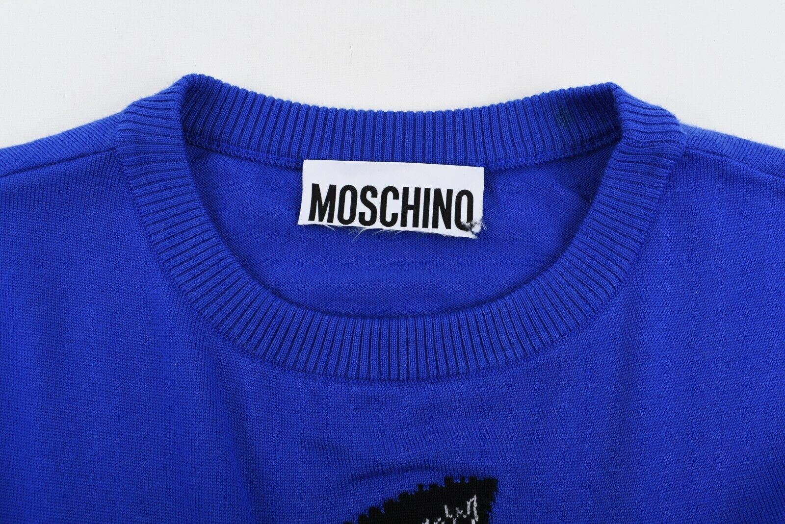 Moschino x Jeremy Scott Womens Daffy Duck Wool Jumper, Blue size S *label cut*