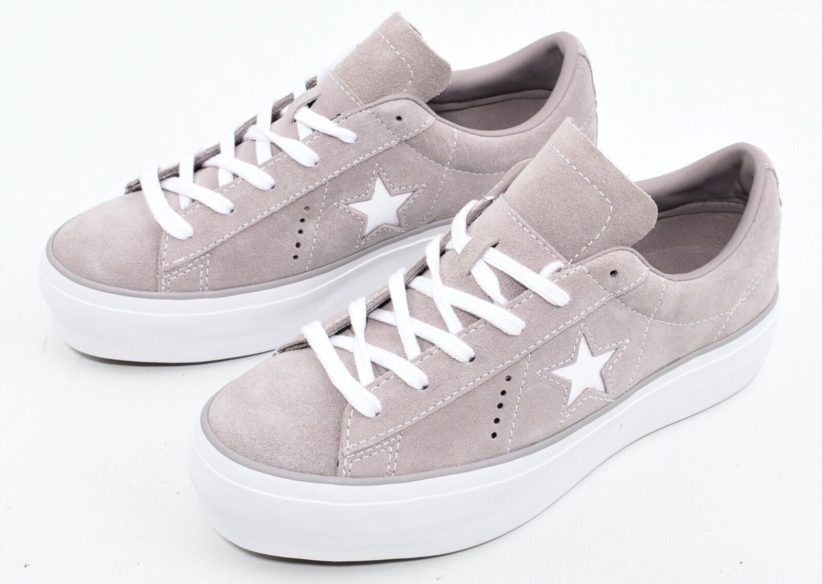 CONVERSE ONE STAR Womens Suede Platform Trainers, Mercury Grey, size UK 6