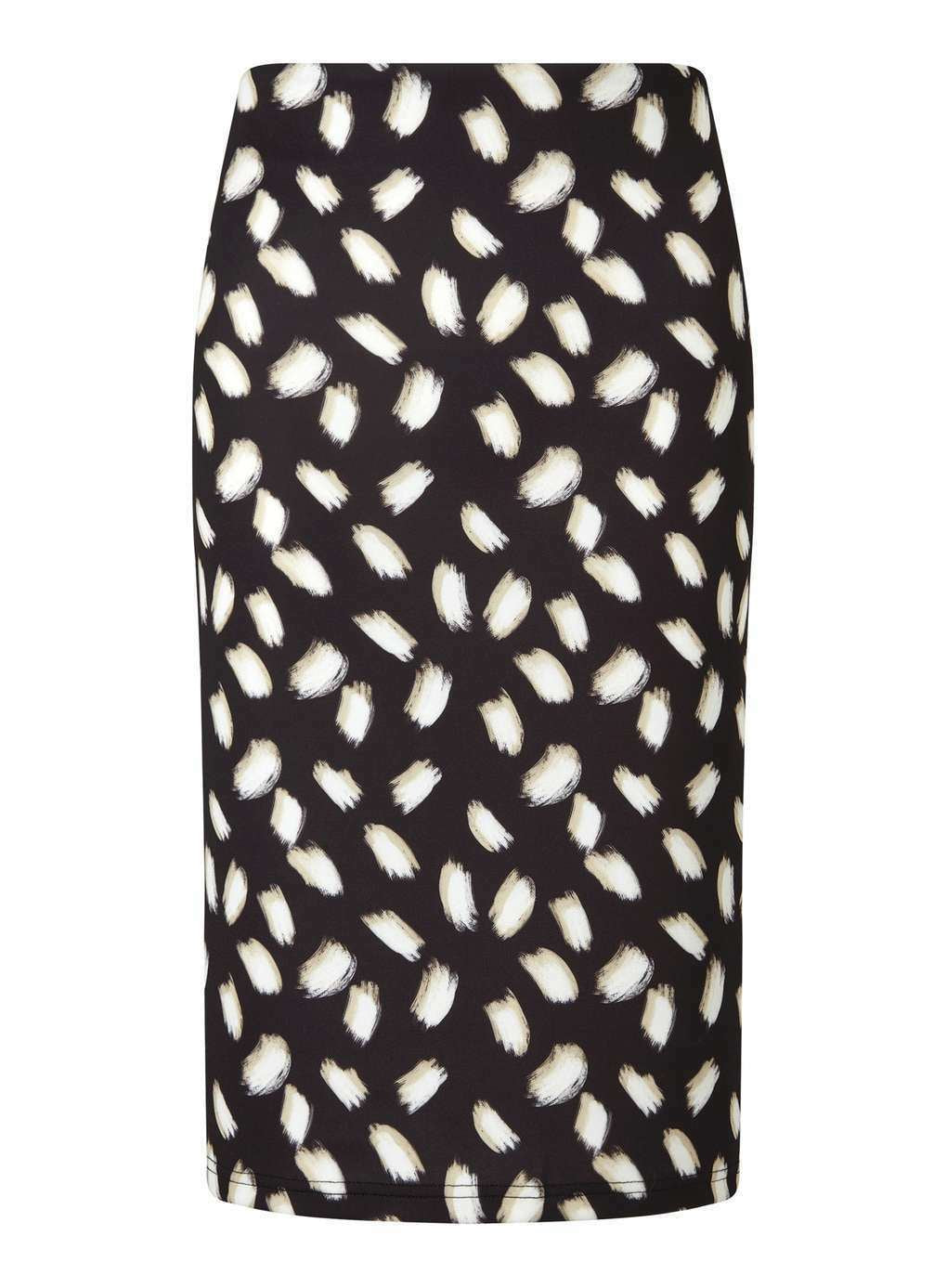 MISS SELFRIDGE Women's Black & Abstract Print Pencil Skirt, size UK 4