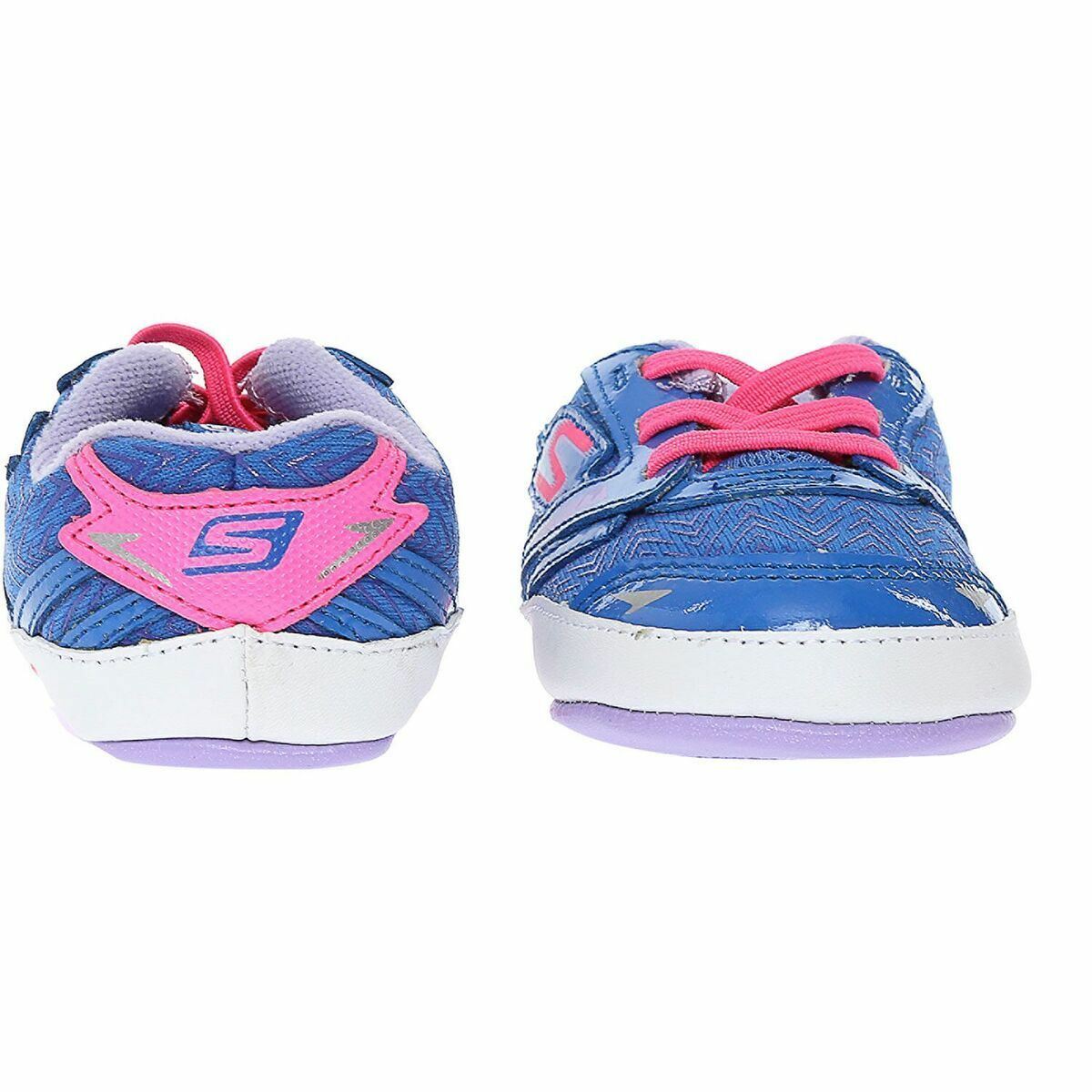 SKECHERS Baby - Blue & Pink Leather Trainers Shoes Infant Size 3  Gift Boxed