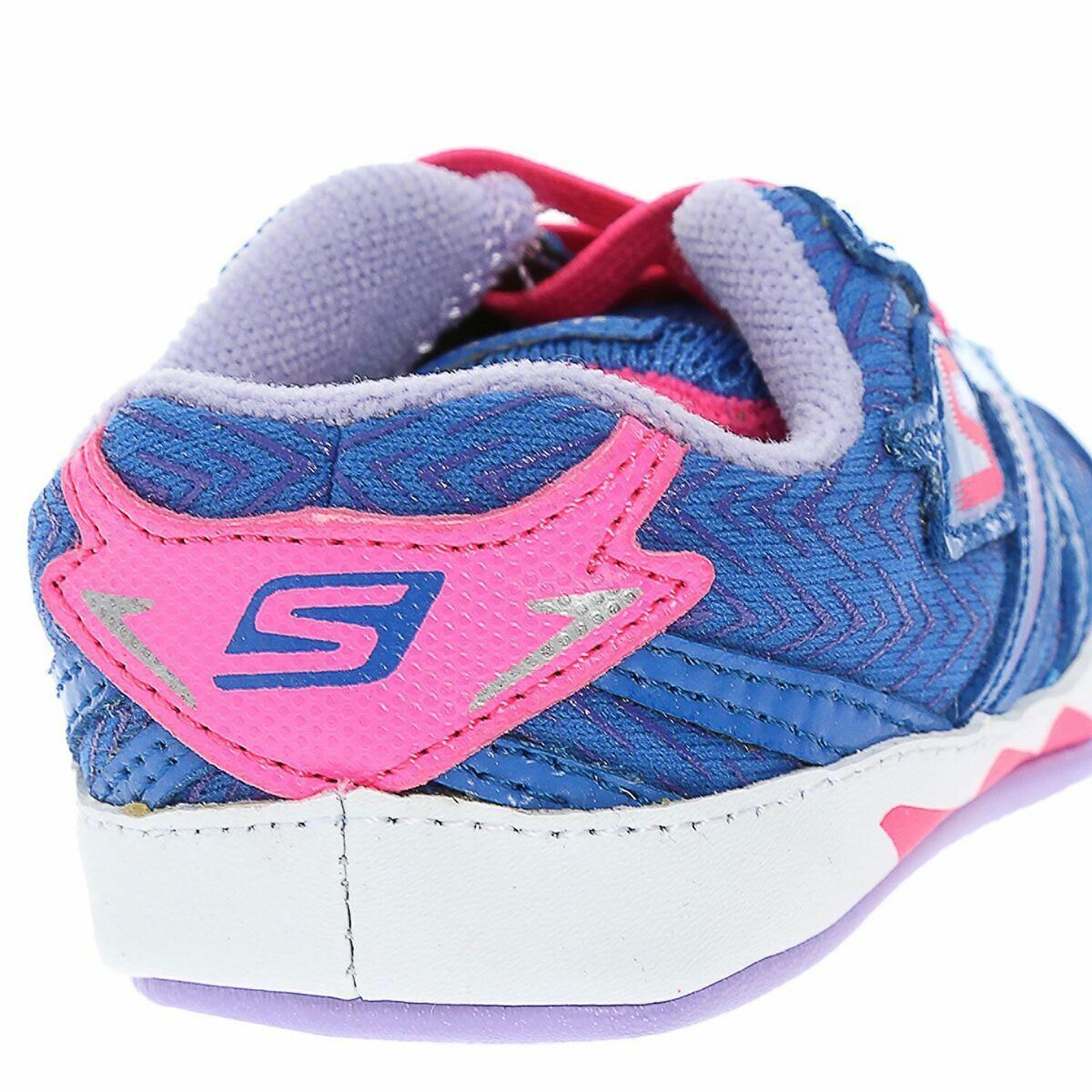 SKECHERS Baby - Blue & Pink Leather Trainers Shoes Infant Size 3  Gift Boxed