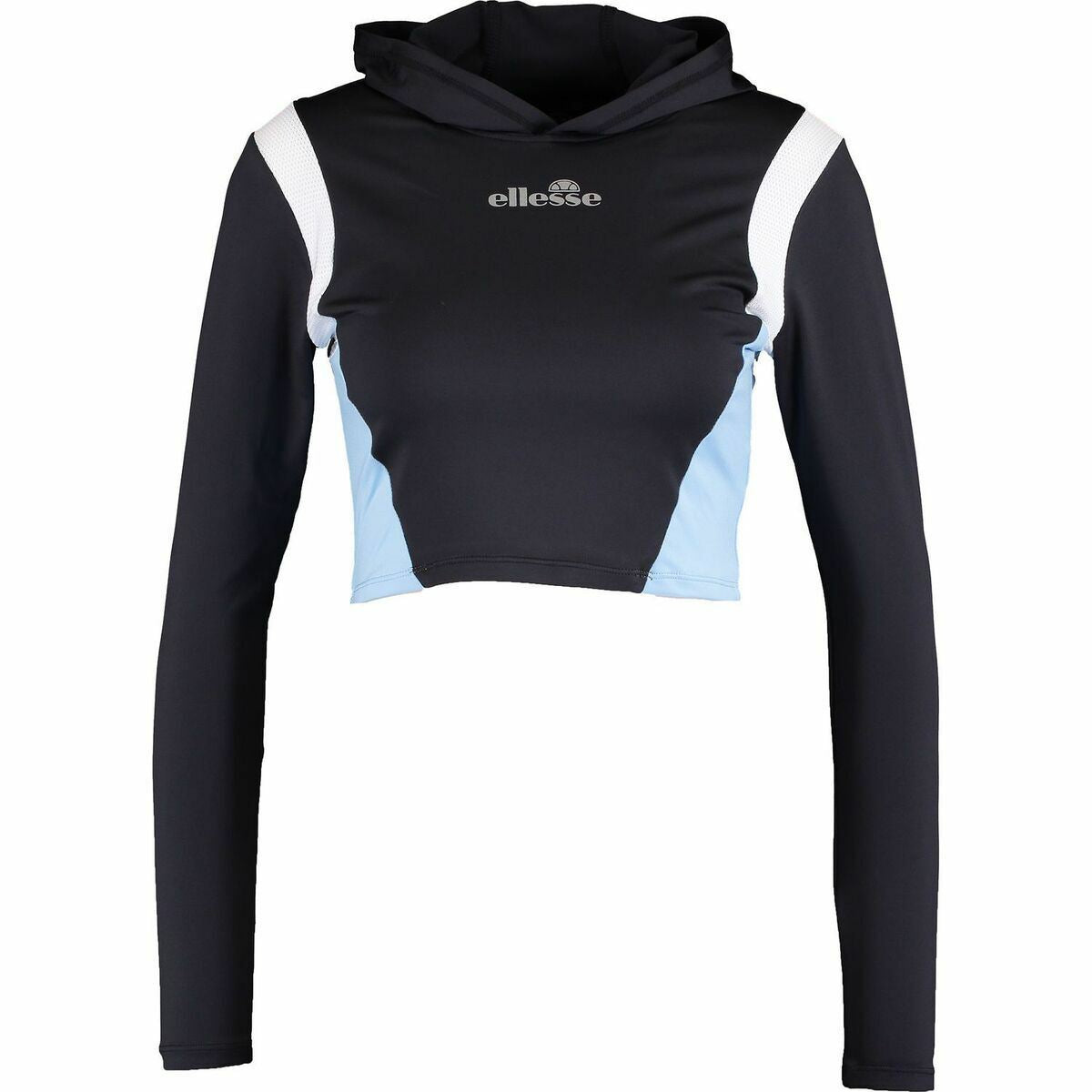 ELLESSE Riccio Women's Black & Blue Hooded Crop Top - Active Wear - size UK 10