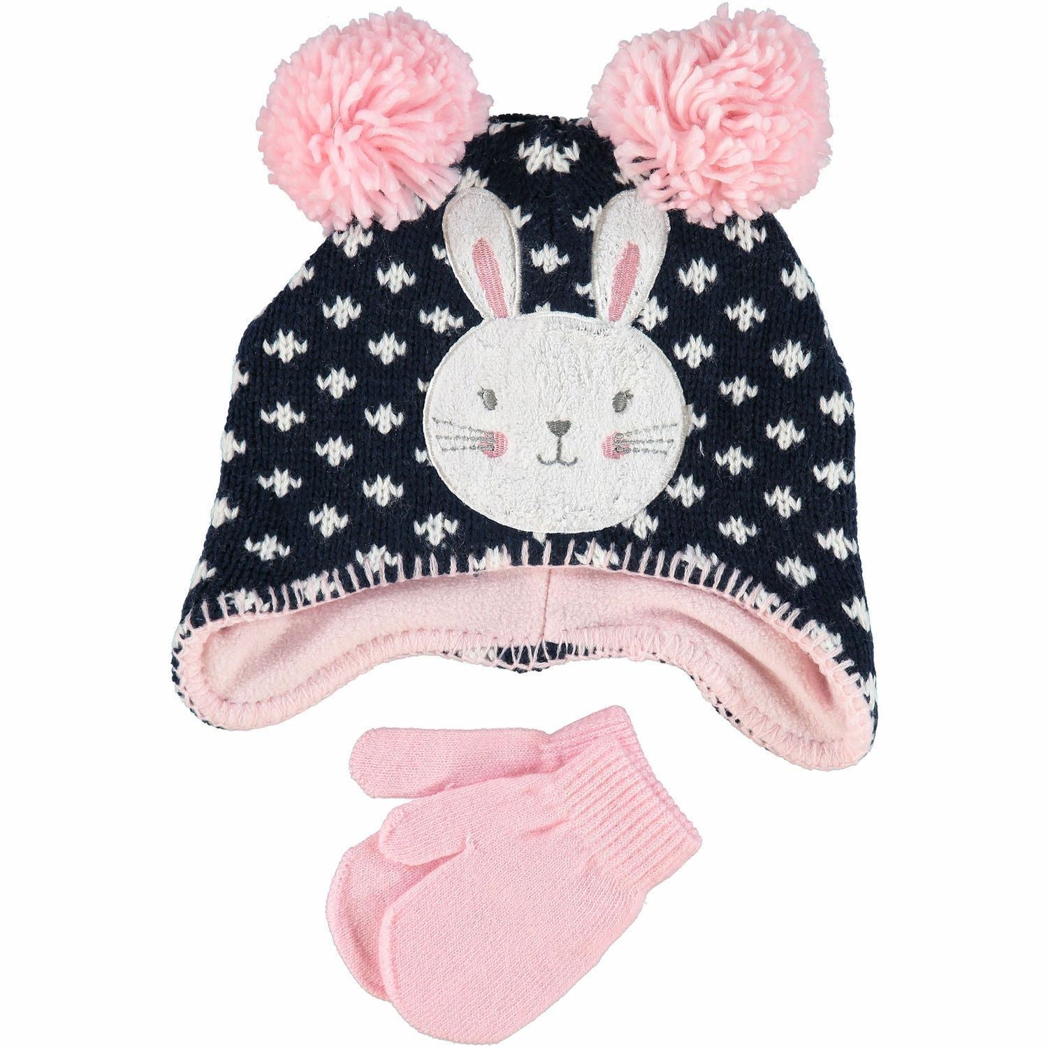 LITTLE ME Baby Girls' Hat & Mittens Gloves Fleece Lined 12 m 18 m to 24 months