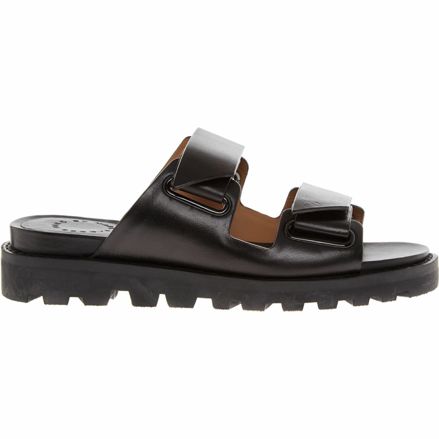 MARC BY MARC JACOBS Women's Black Leather Flat Sandals / Slides, UK 3