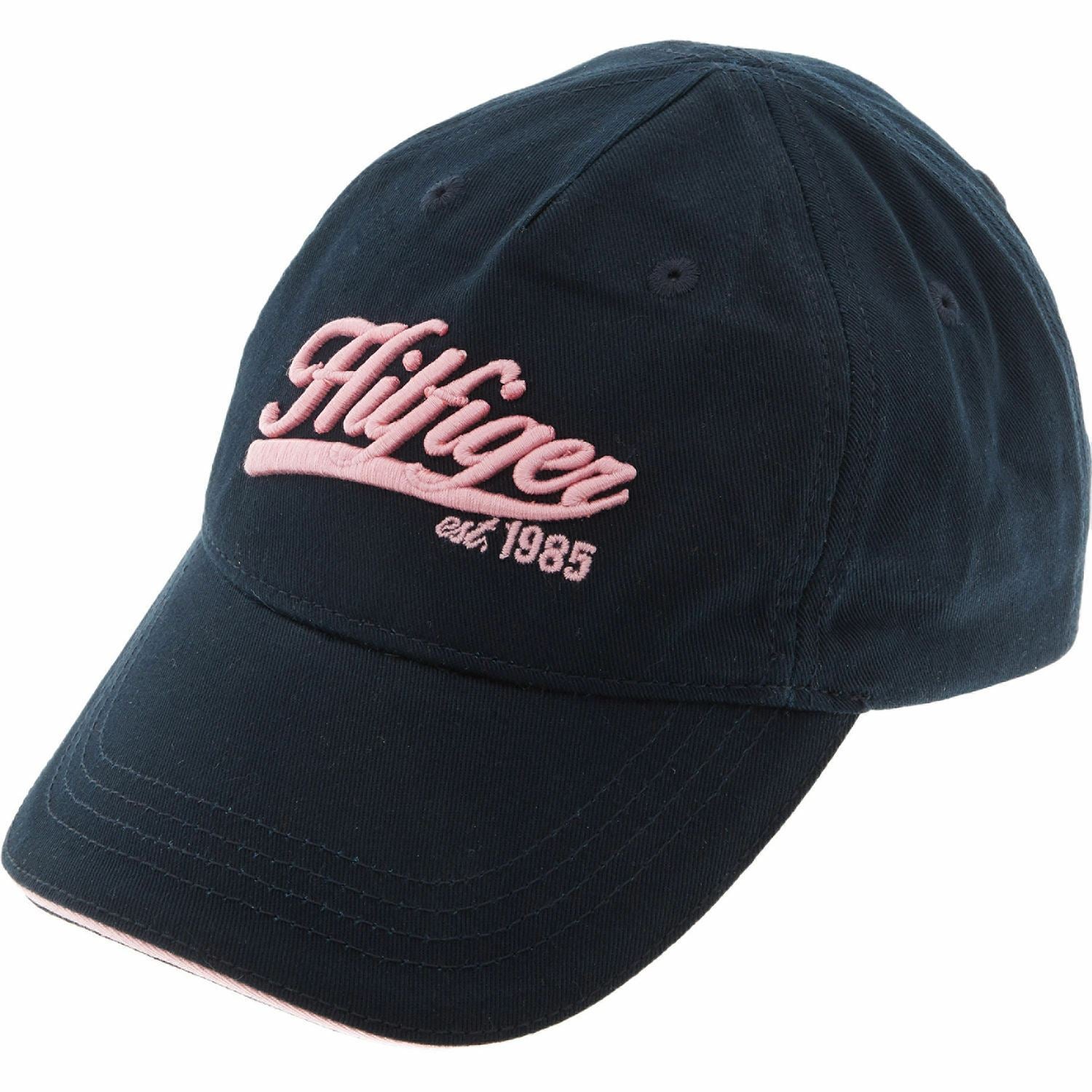 TOMMY HILFIGER Girls' Kids' AMERICAN ESSENTIAL Navy & Pink Embroidered Cap Hat