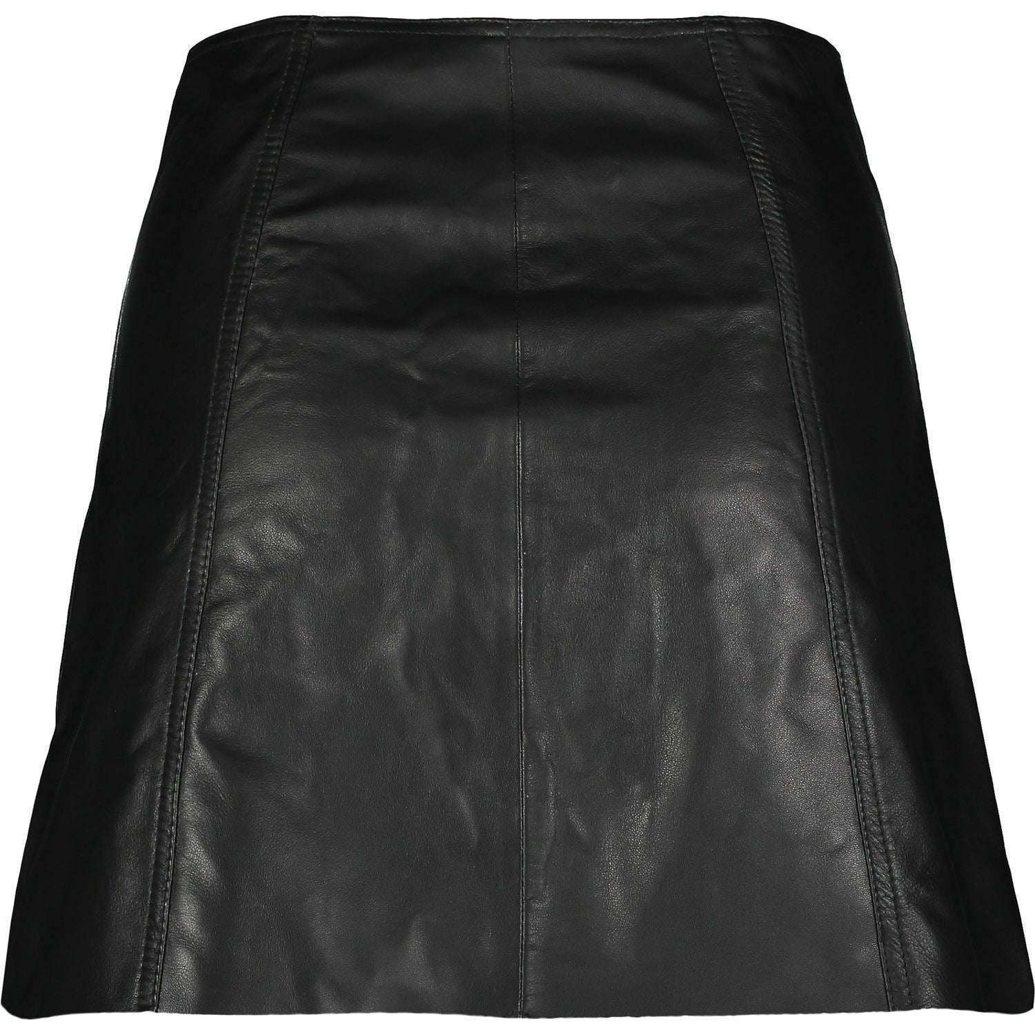 SUPERDRY Women's Black Leather Button Through  Mini Skirt  size XS