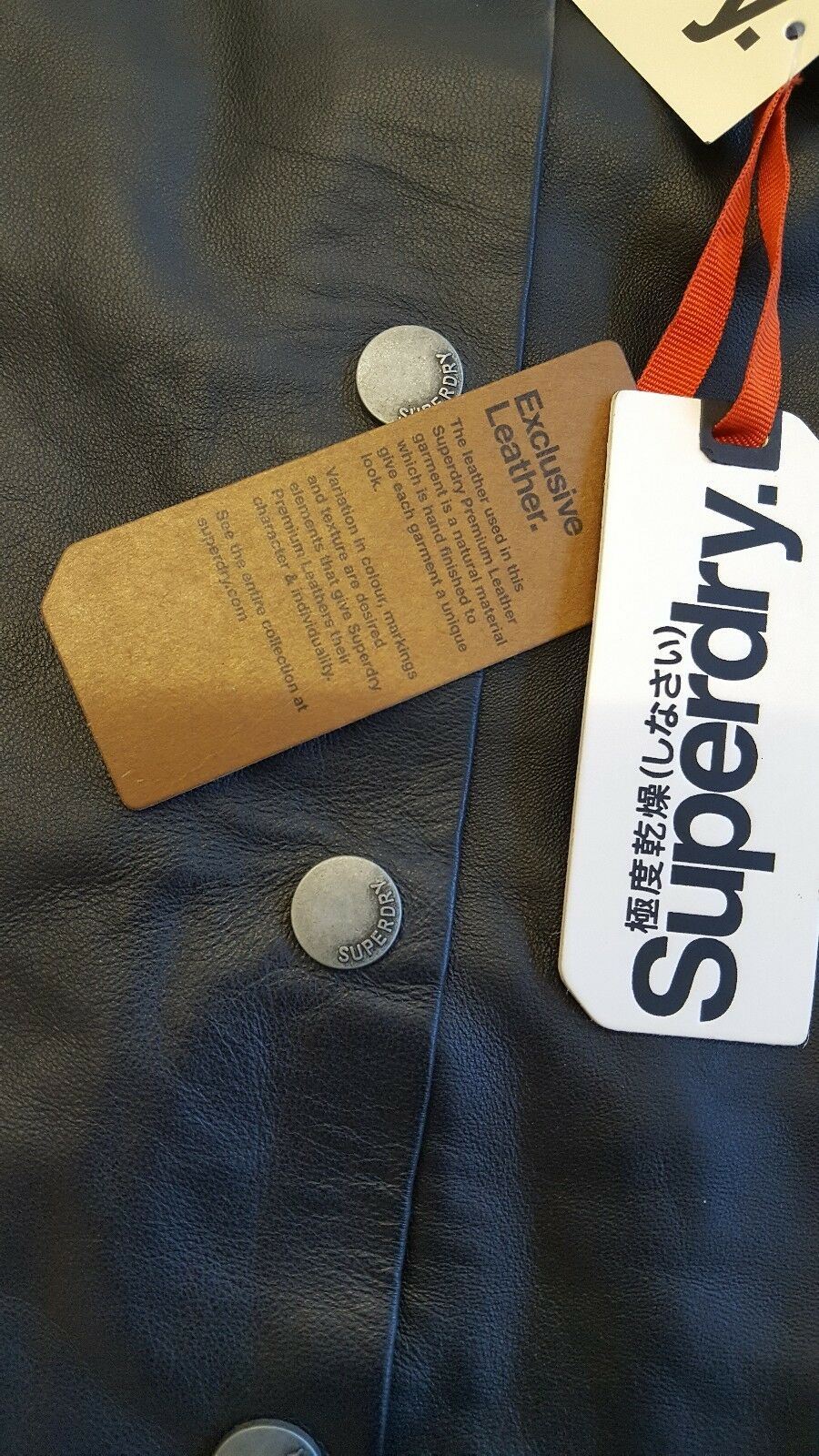 SUPERDRY Women's Black Leather Button Through  Mini Skirt  size XS