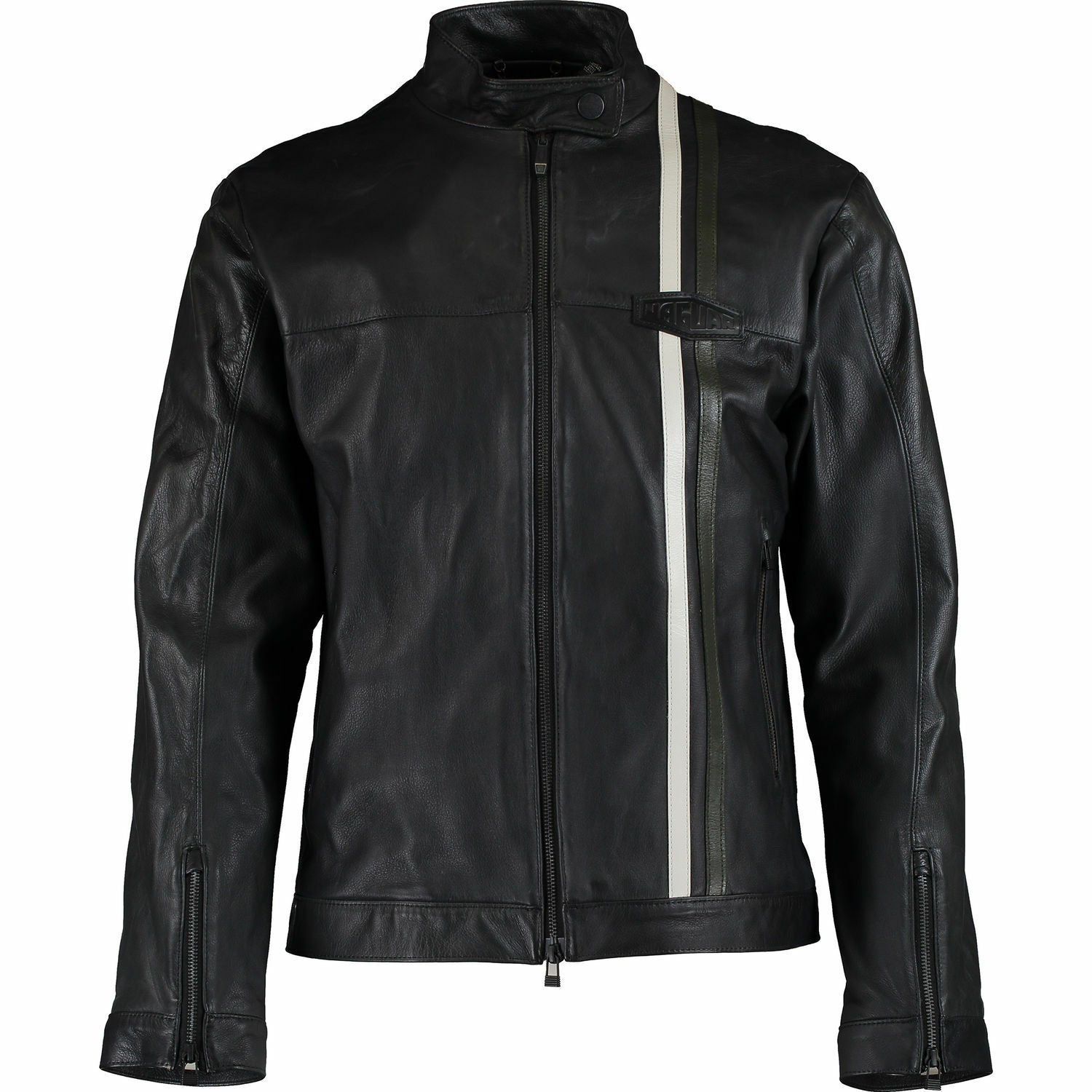 JAGUAR Heritage Men's Black Leather Biker Jacket, size XS  [35"-37" chest]