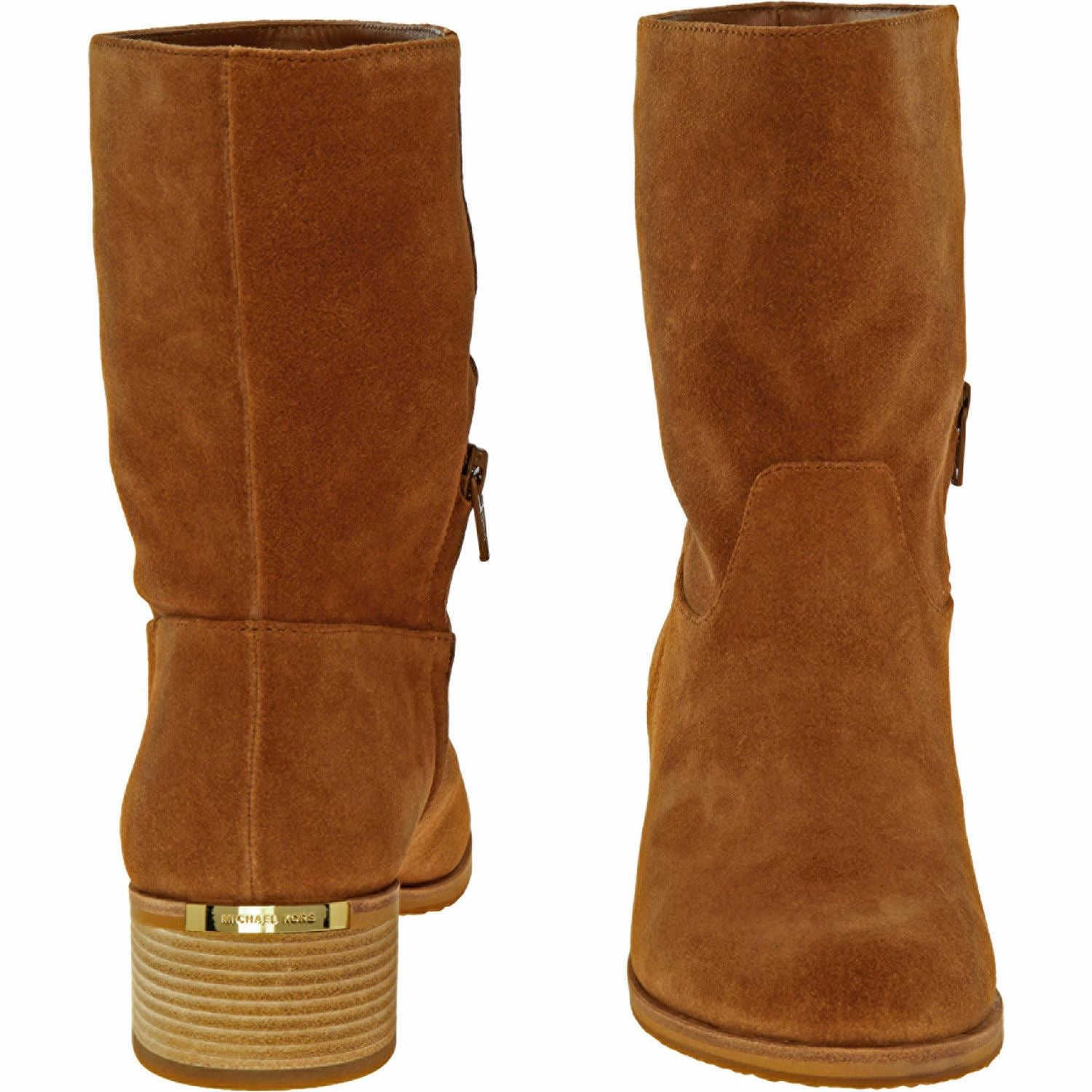MICHAEL KORS Women's PIERCE Camel Brown Suede Ankle Boots, size UK 5.5