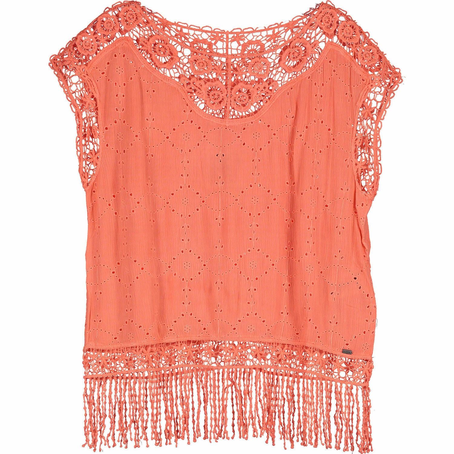 SUPERDRY Women's Coral Fluorescent Cape Top Size size S /size M