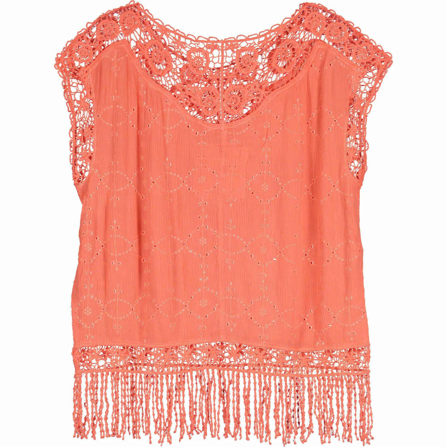 SUPERDRY Women's Coral Fluorescent Cape Top Size size S /size M