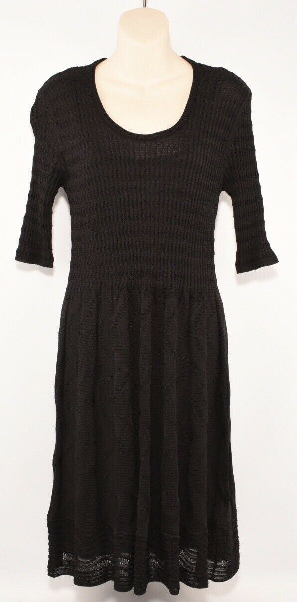 MISSONI  Women's Black Knit Skater Dress, sizes UK 14 / IT 46