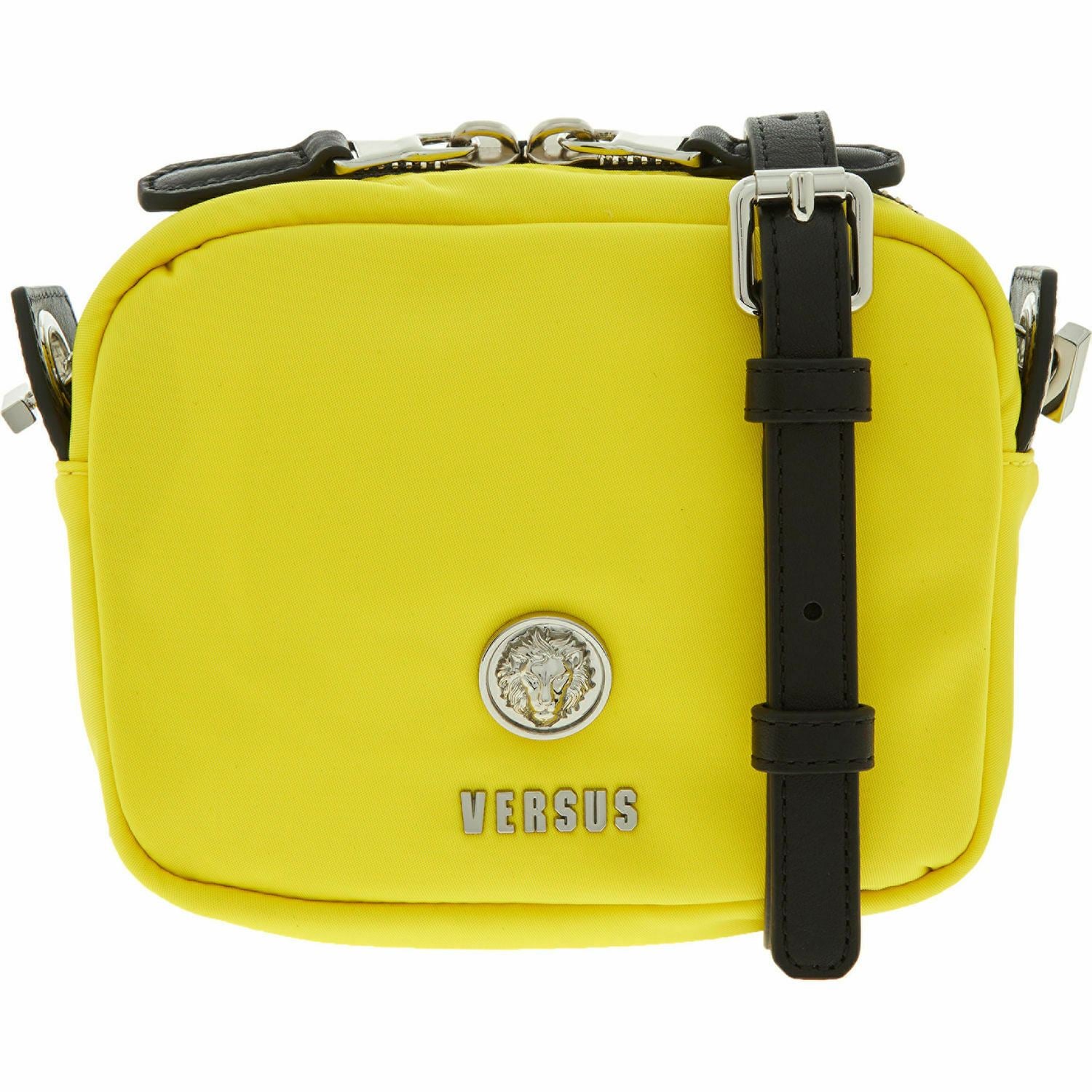 VERSUS VERSACE Womens Small Boxy Nylon Cross Body Bag Lemon/Black RRP£180