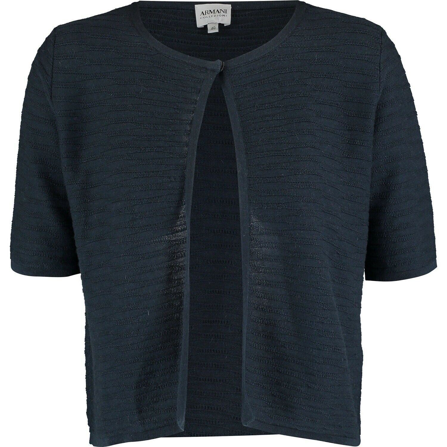 ARMANI COLLEZIONI Women's Cashmere Blend Cropped Cardigan, Blue, UK 10