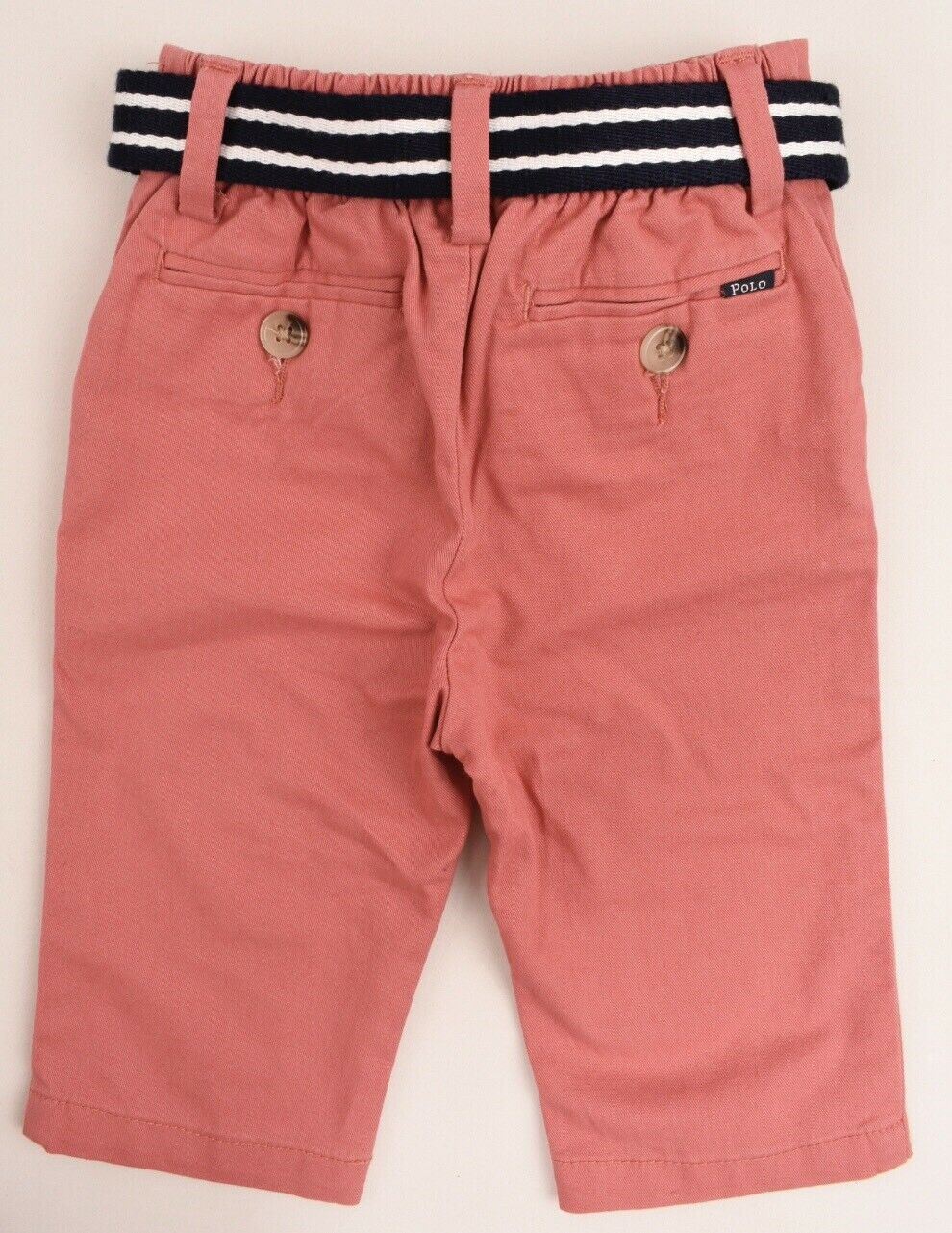RALPH LAUREN Baby Boys Belted Chino Shorts Dusty Red size 3 months size 6 months