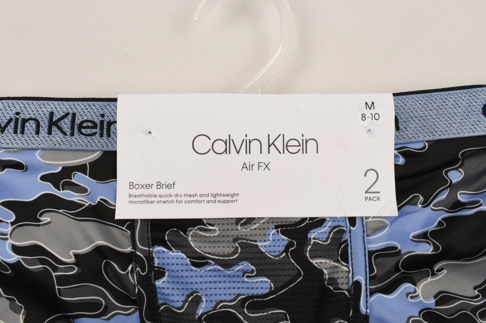 CALVIN KLEIN Boys' AIR FX 2-pk Microfibre Boxer Briefs, Blue, 6-7 y 8- 10y 16-18